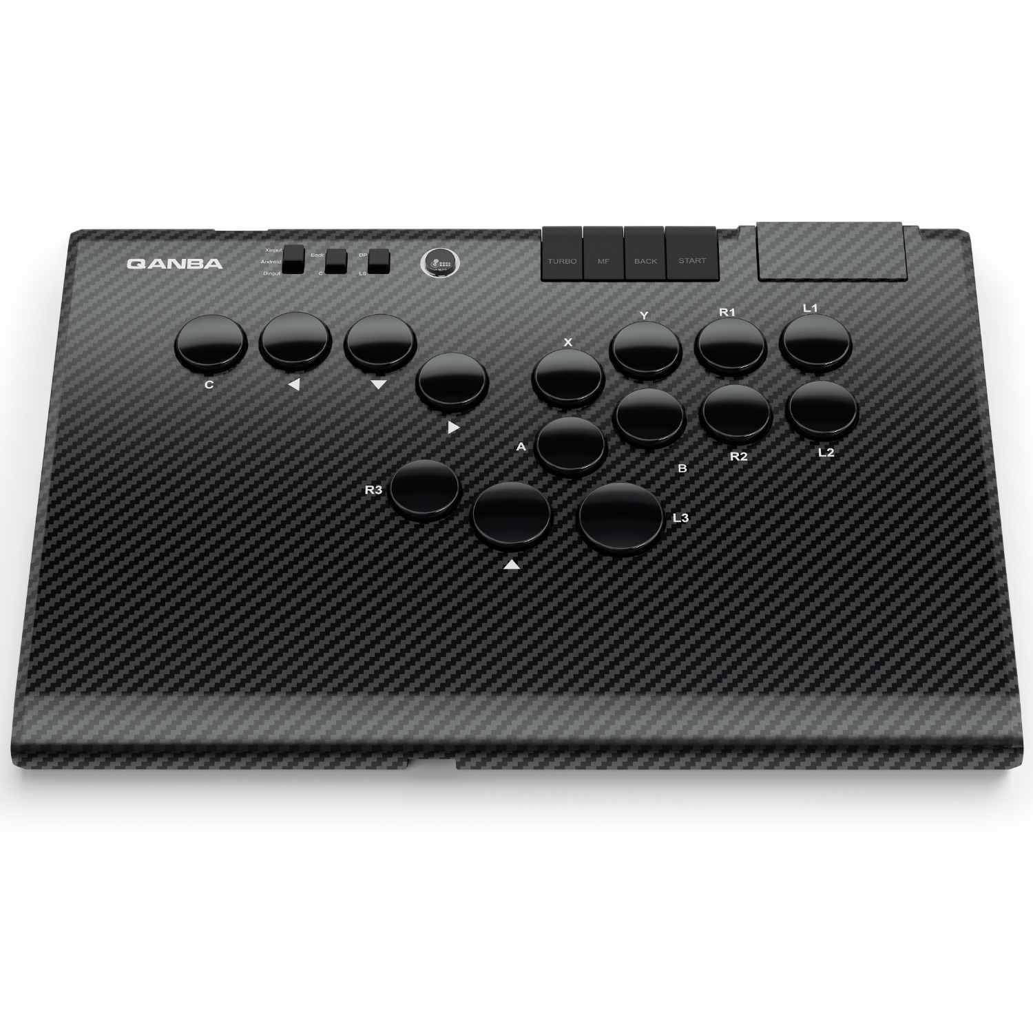 Qanba Ruby Arcade Controller - Carbon Fiber Black + FREE Carry Bag