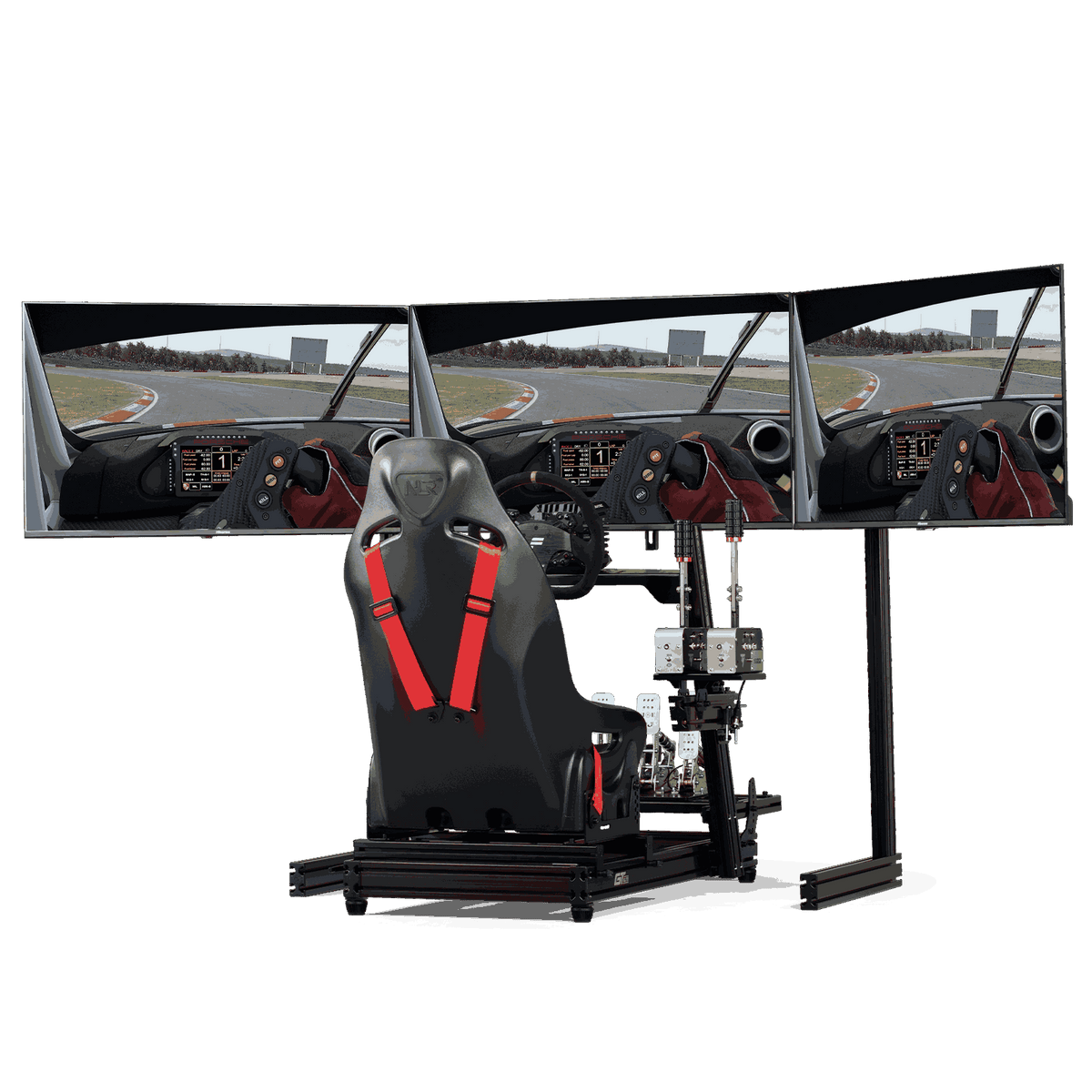 Next Level Racing Elite Free Standing Triple Monitor Add-On - Black Edition