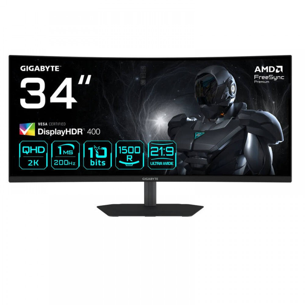 GIGABYTE G34WQC2 34" Gaming Monitor CURVE 200Hz VA 1500R 2xHDMI