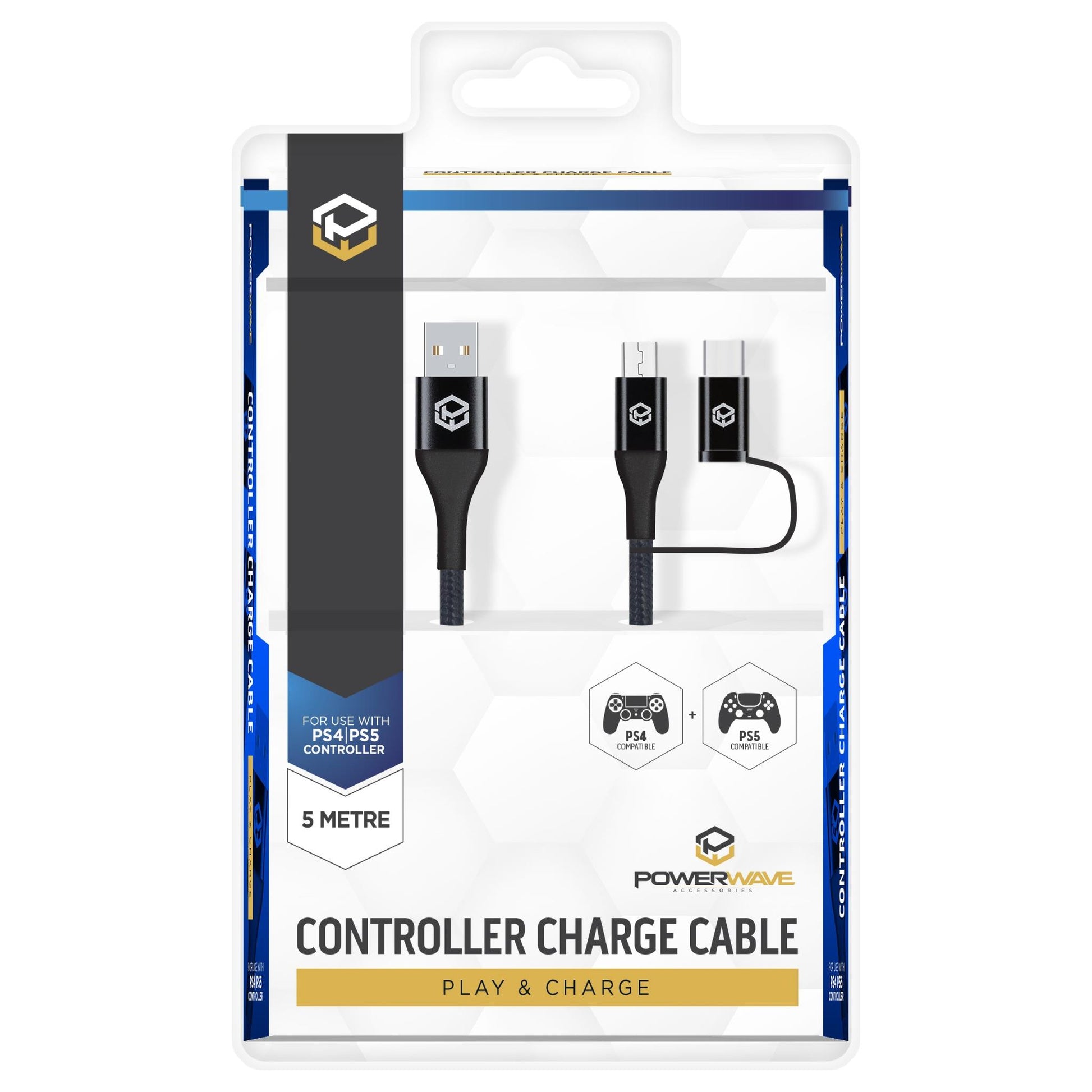 Powerwave PS4 & PS5 5m Controller Charge Cable