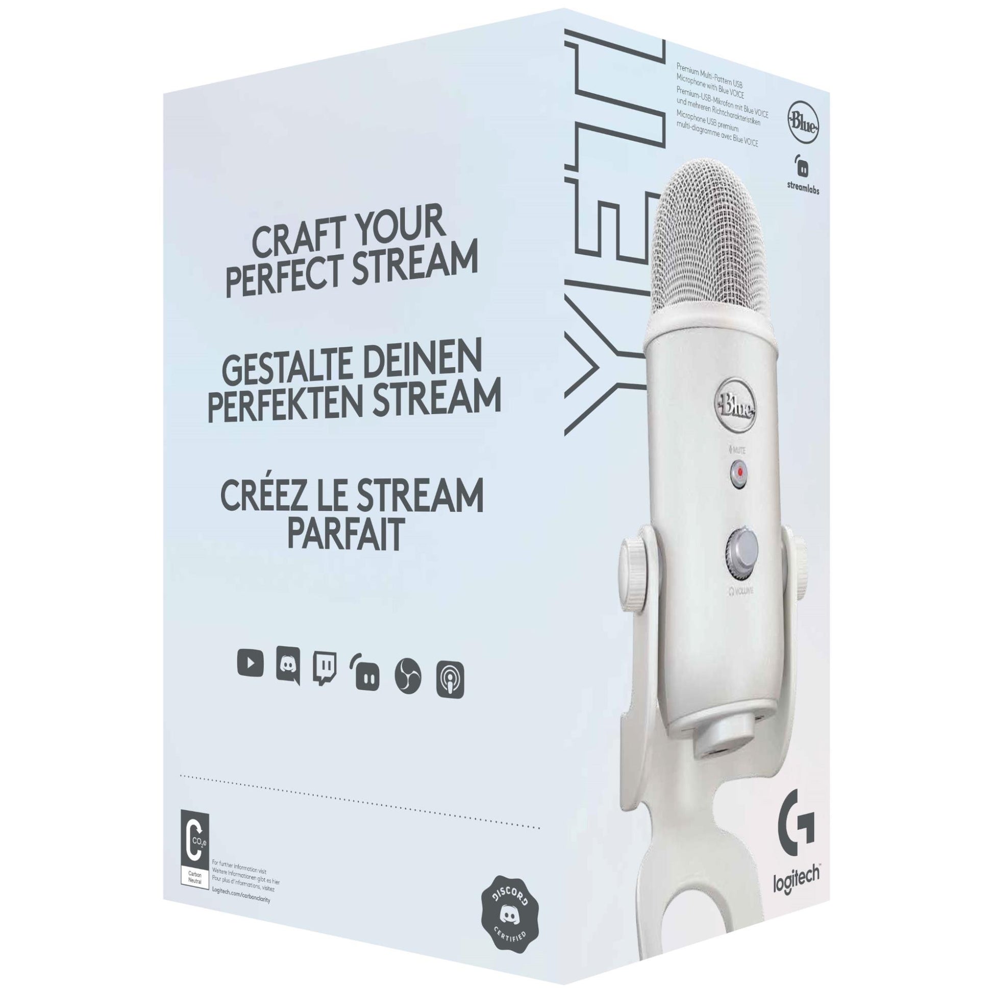 Logitech Blue Yeti - 3-Capsule USB Microphone - Off White
