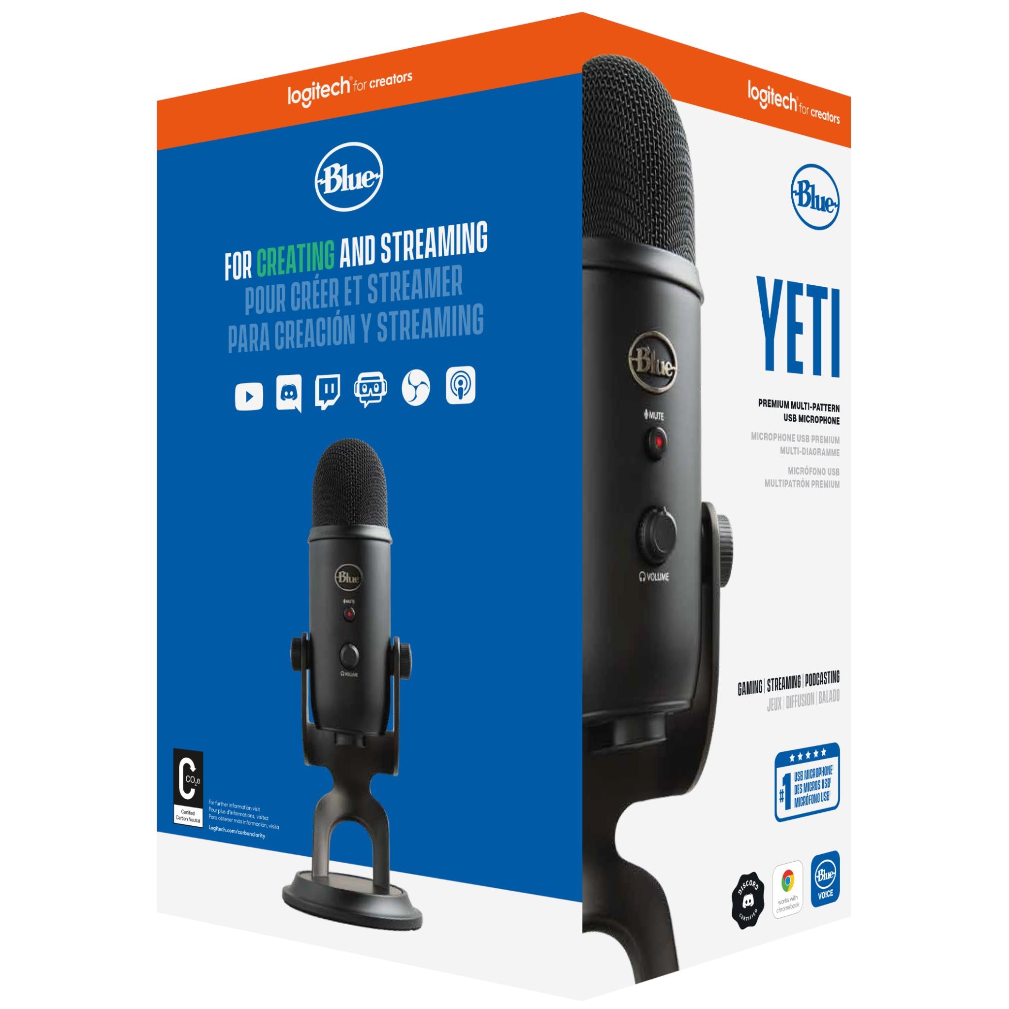 Logitech Blue Yeti - 3-Capsule USB Microphone - Blackout
