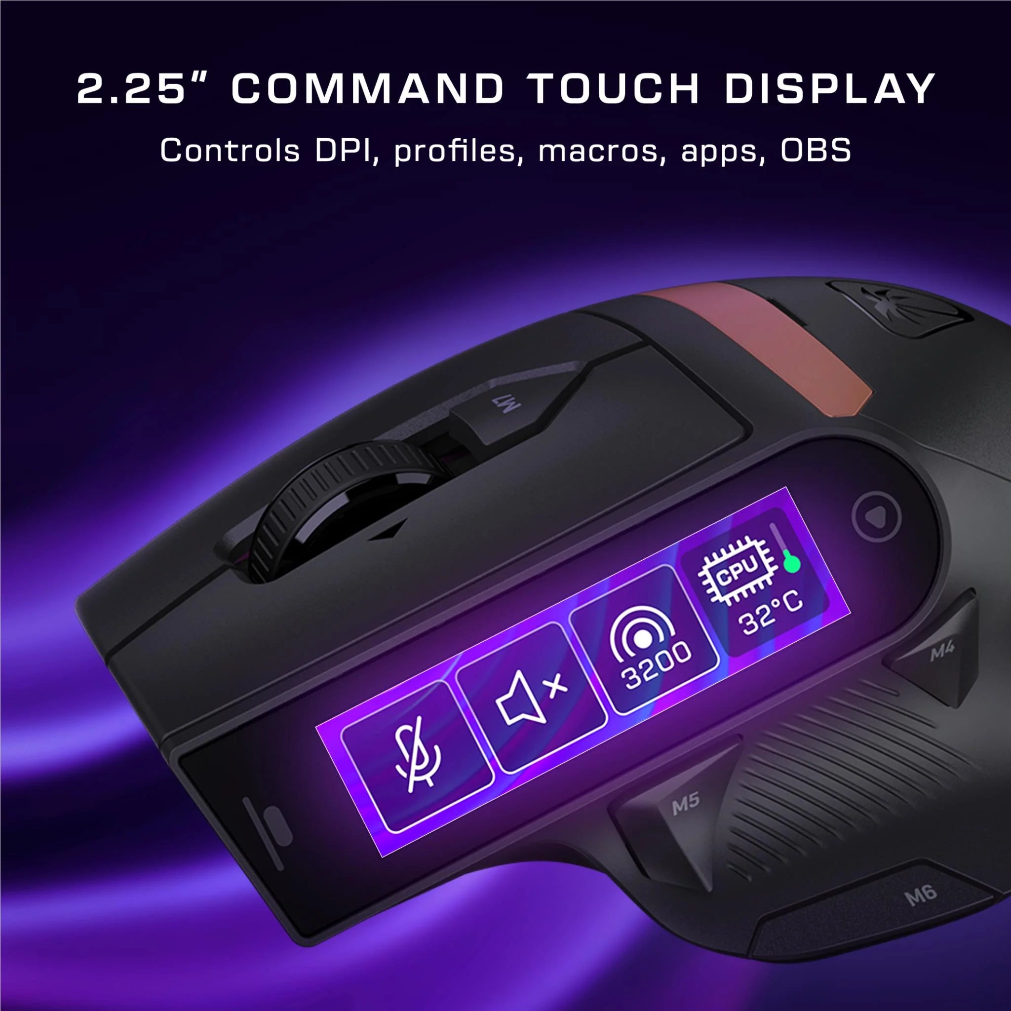 Turtle Beach Command Series MC7 Wireless Mouse with Screen