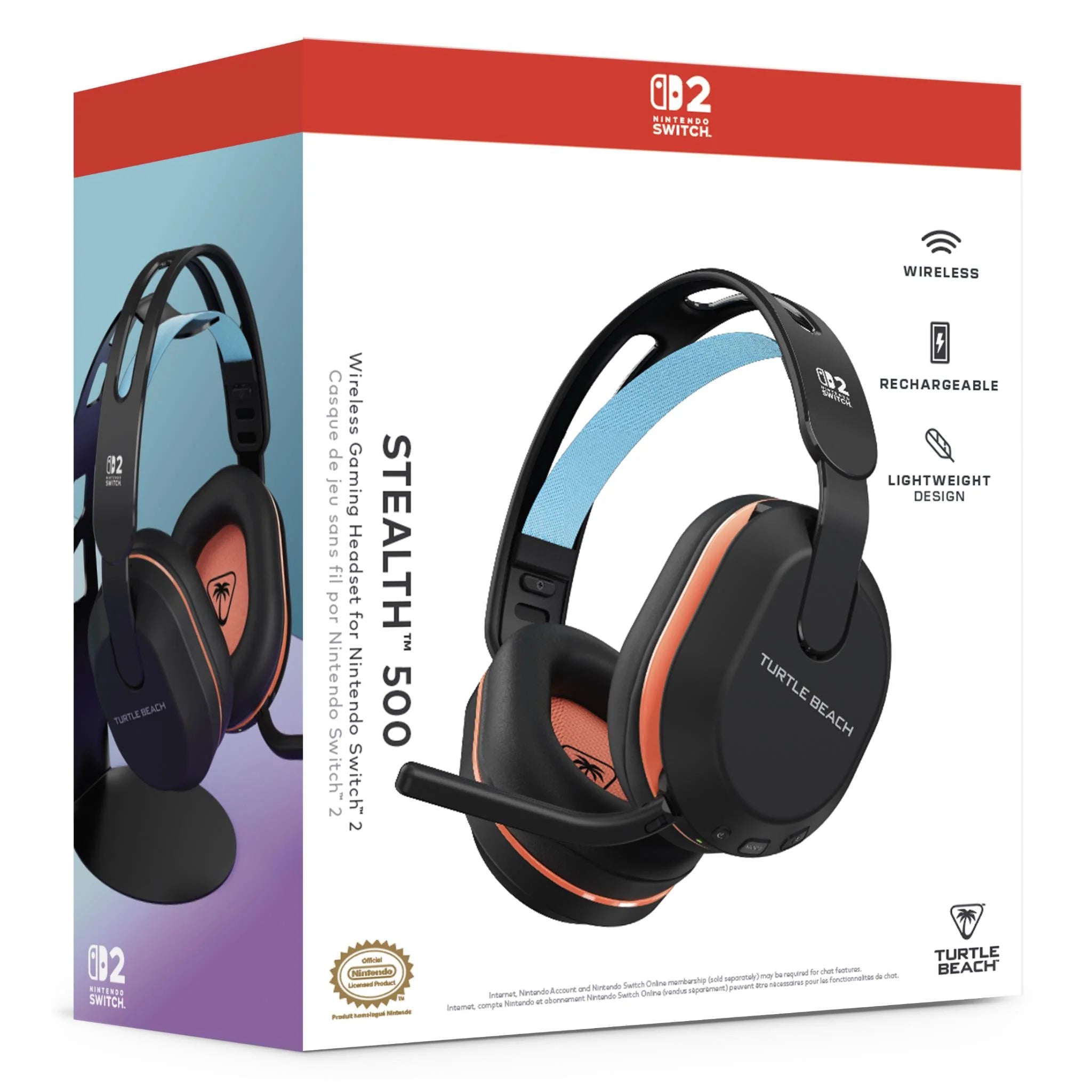 Turtle Beach Stealth 500 Wireless Gaming Headset for Nintendo Switch 2 - Charcoal Black