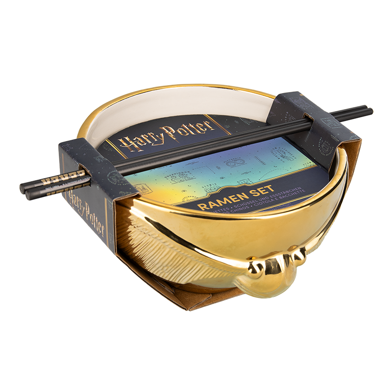 Harry Potter Golden Snitch Ramen Bowl with Chopsticks
