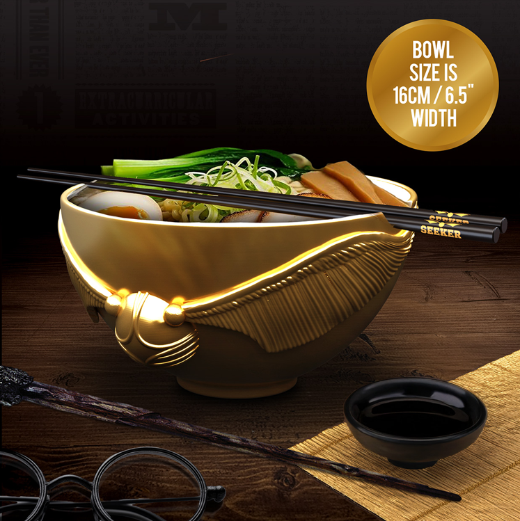 Harry Potter Golden Snitch Ramen Bowl with Chopsticks