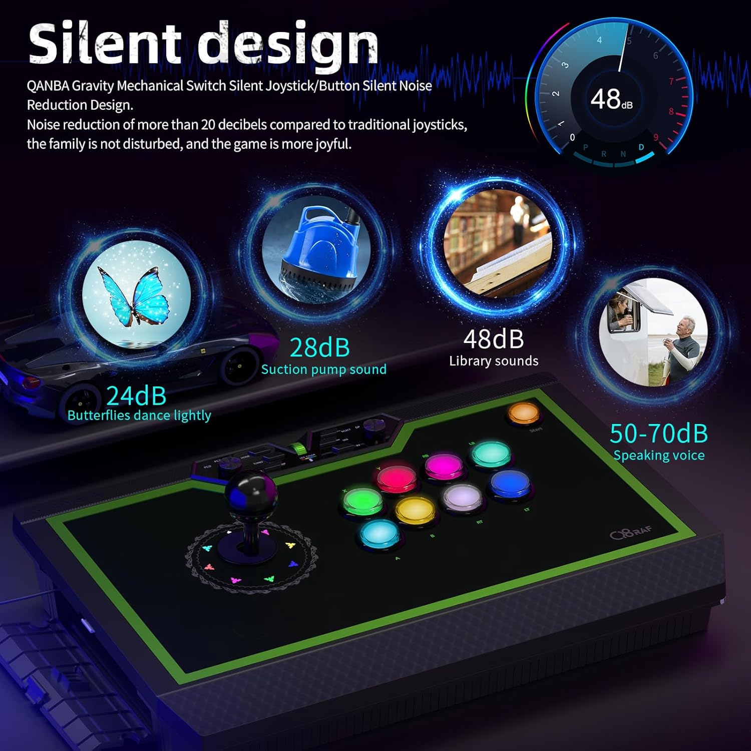 Qanba Q8-GR PC Arcade Stick (Fighting Stick)