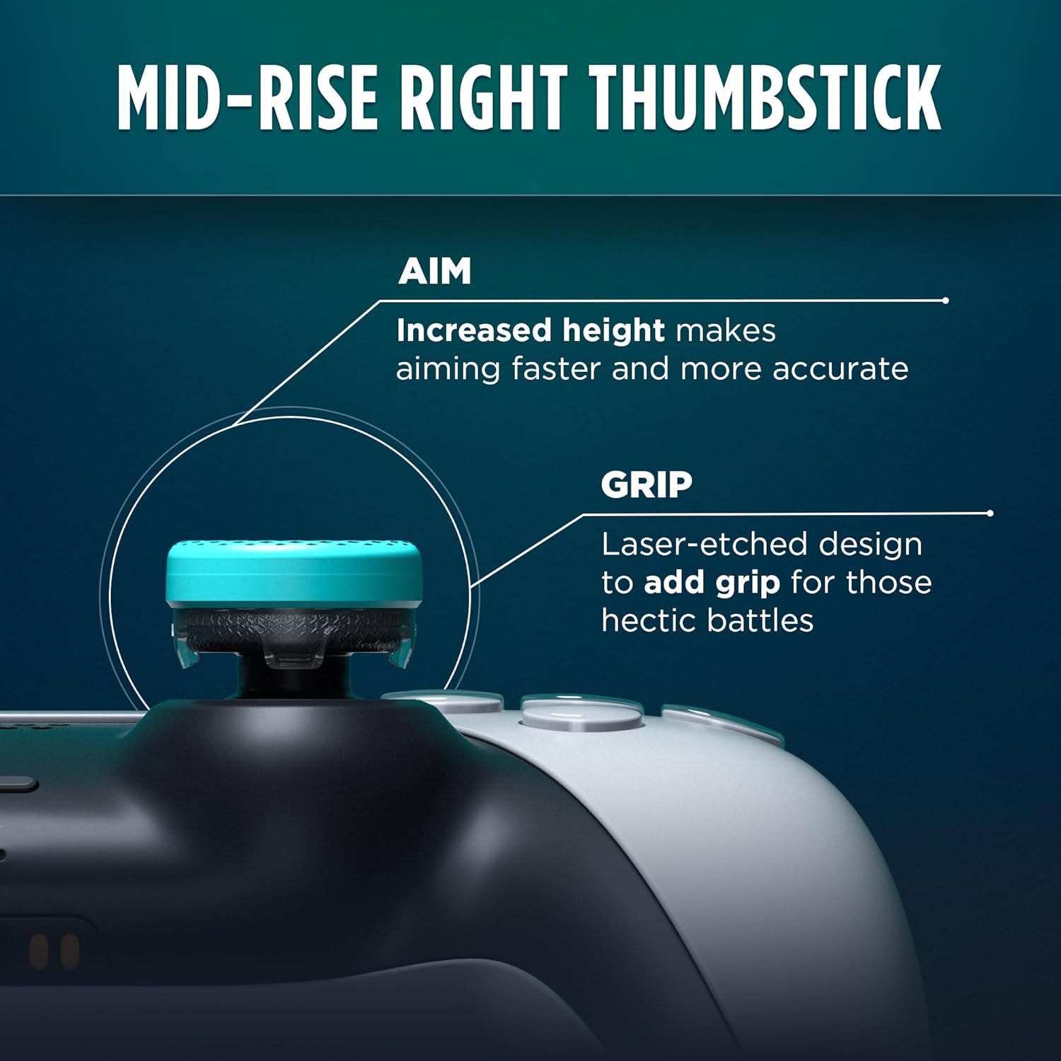 KontrolFreek Action Lotus (Teal Blue/Clear) Thumbsticks Kit - PS5