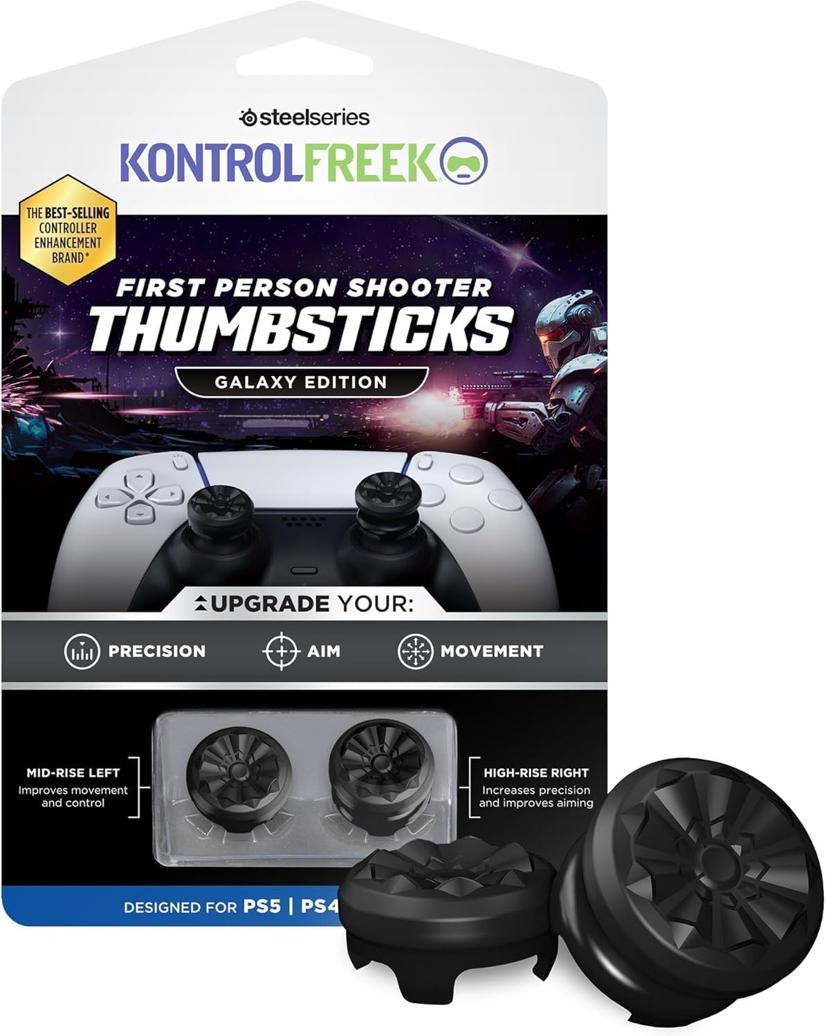 KontrolFreek FPS Galaxy (Black) Thumbsticks Kit - PS5