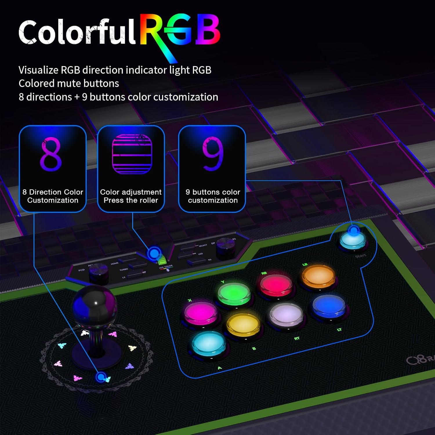 Qanba Q8-GR PC Arcade Stick (Fighting Stick)