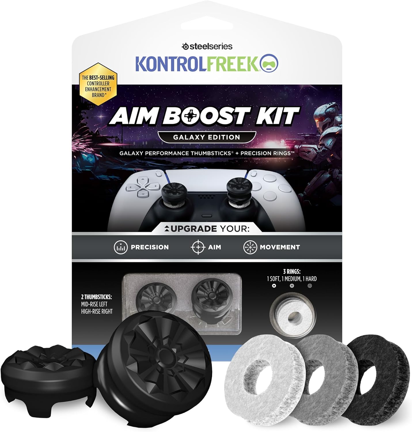 KontrolFreek Galaxy (Black) AimBoost Thumbsticks Kit - PS5