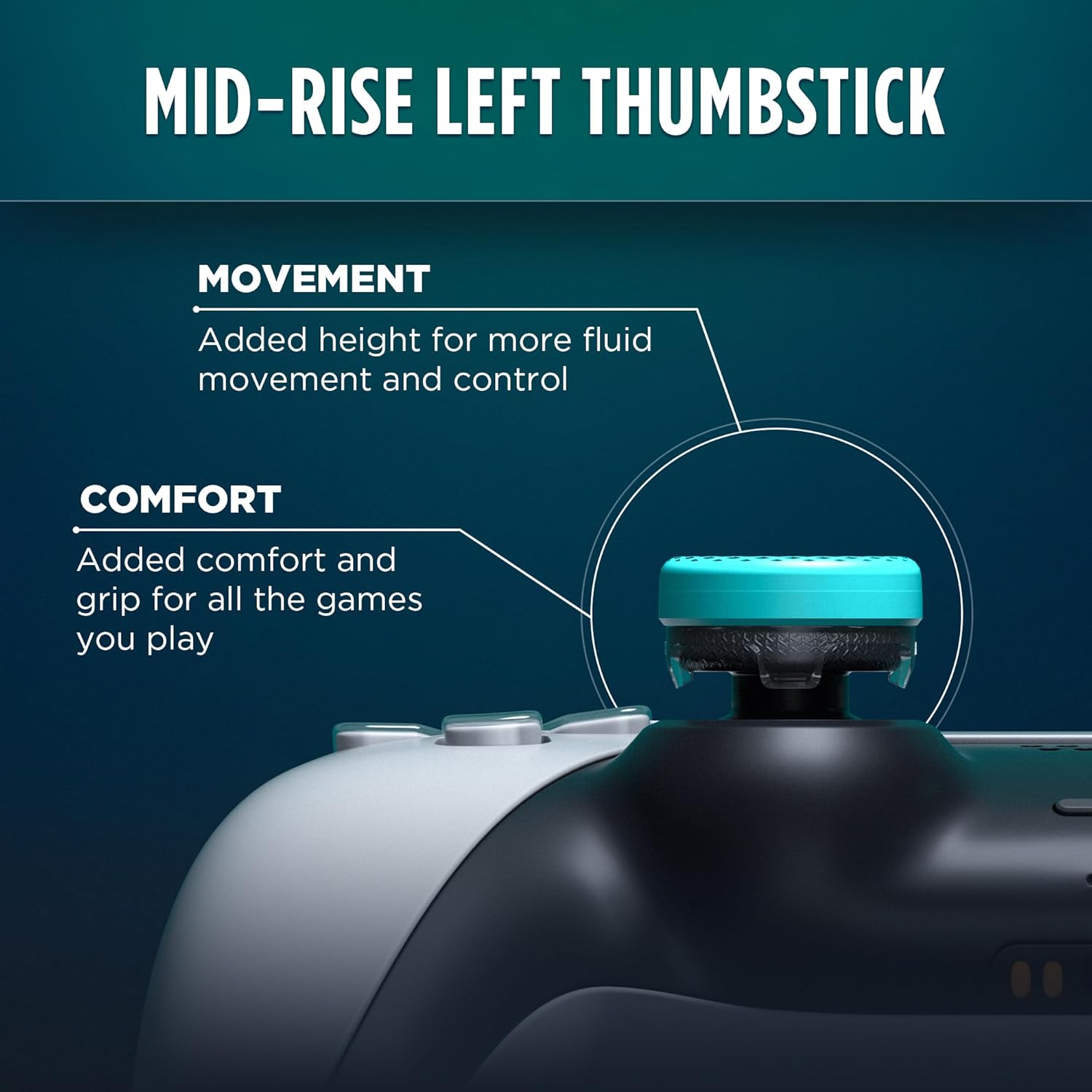 KontrolFreek Action Lotus (Teal Blue/Clear) Thumbsticks Kit - PS5