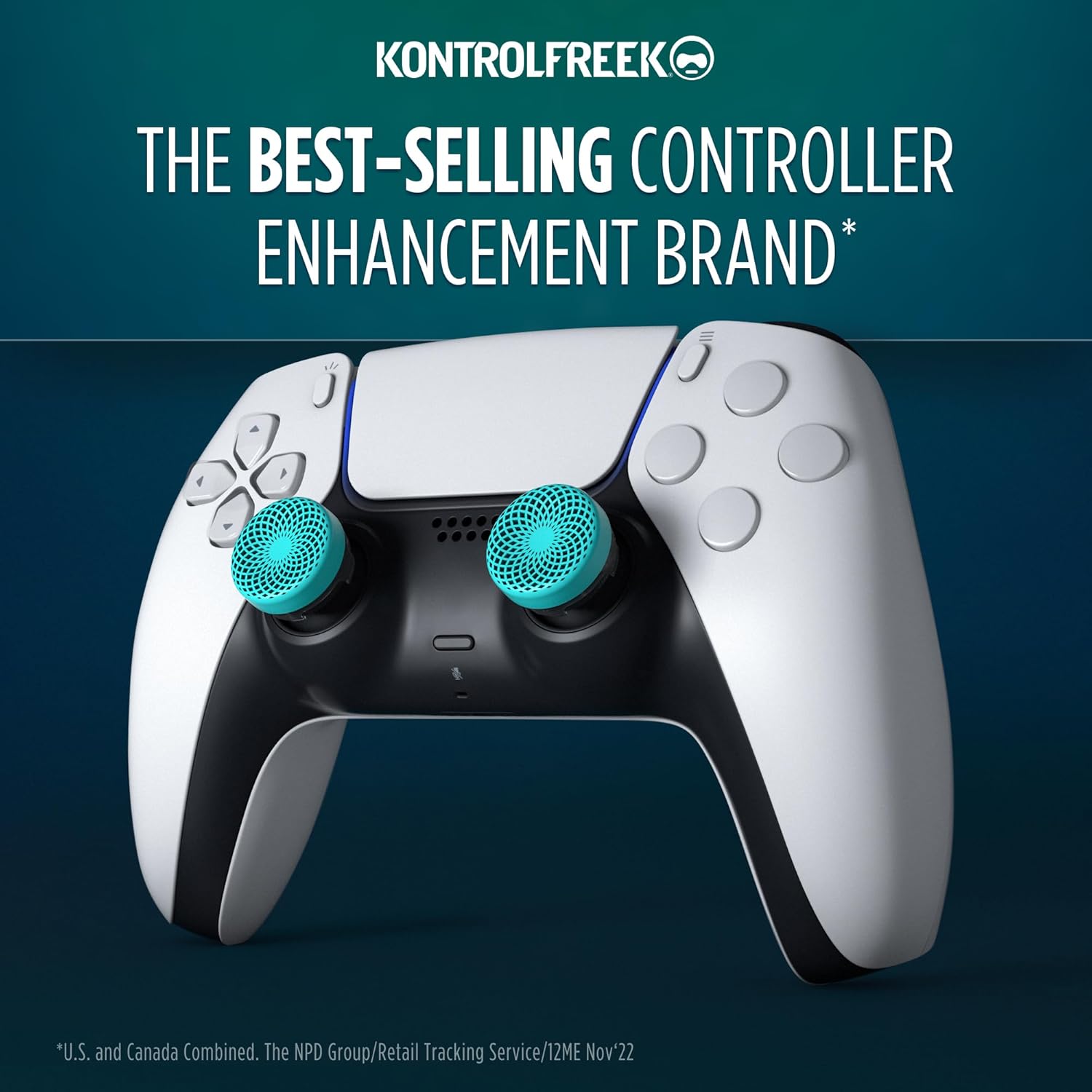 KontrolFreek Action Lotus (Teal Blue/Clear) Thumbsticks Kit - PS5