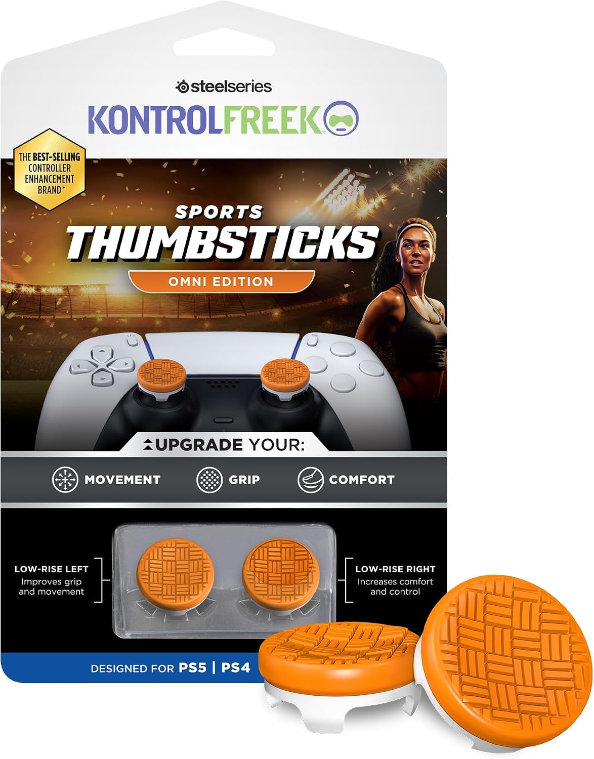 KontrolFreek Sports Omni (Orange/White) Thumbsticks Kit - PS5