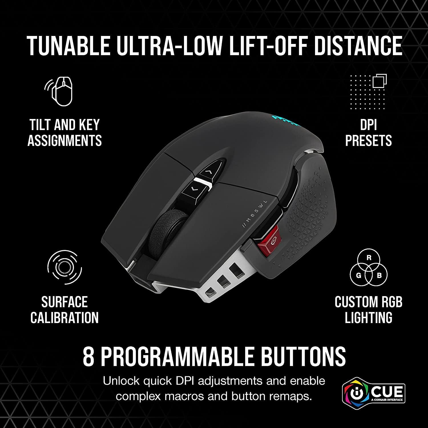 CORSAIR M65 RGB LED Ultra Wireless Optical Gaming Mouse