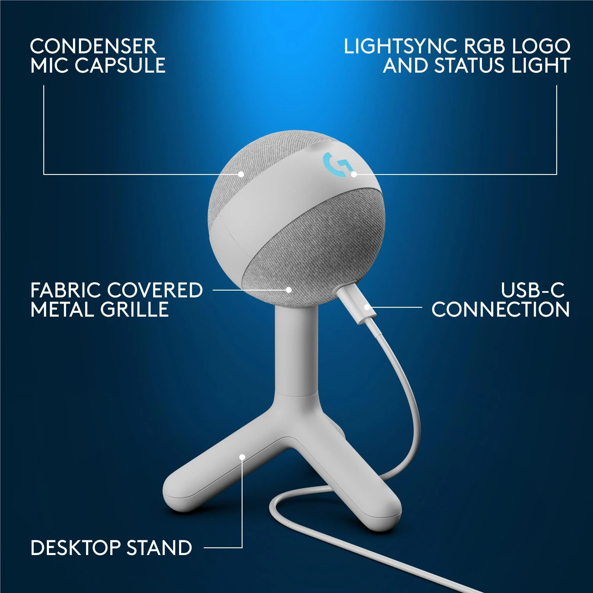 Logitech G Yeti Orb RGB Gaming Mic - White