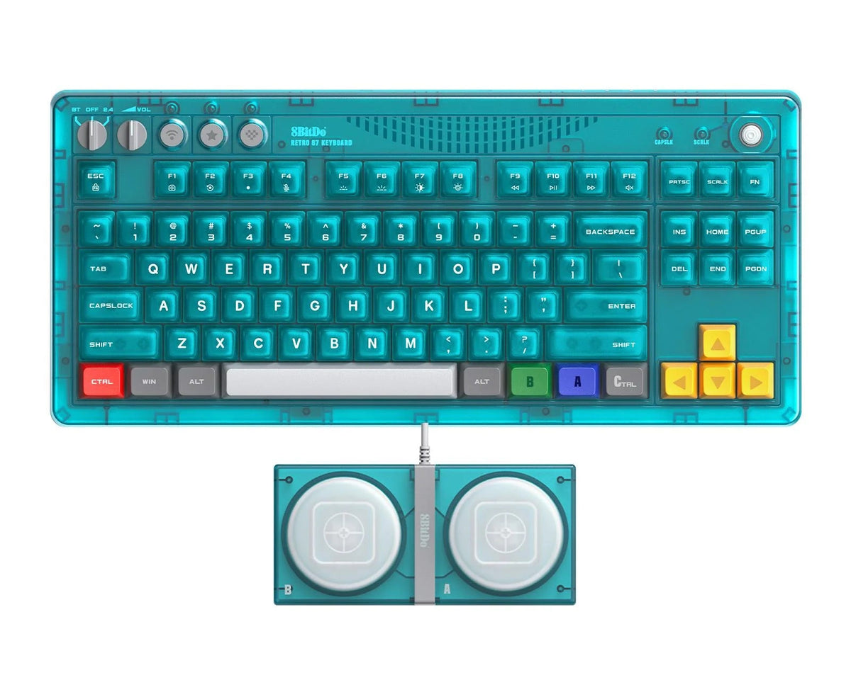 8BitDo Retro 87 Mechanical Keyboard - Clear Blue