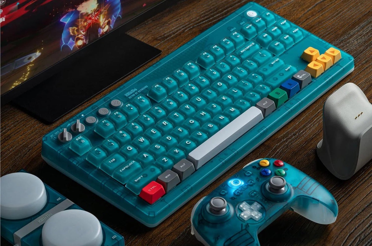 8BitDo Retro 87 Mechanical Keyboard - Clear Blue