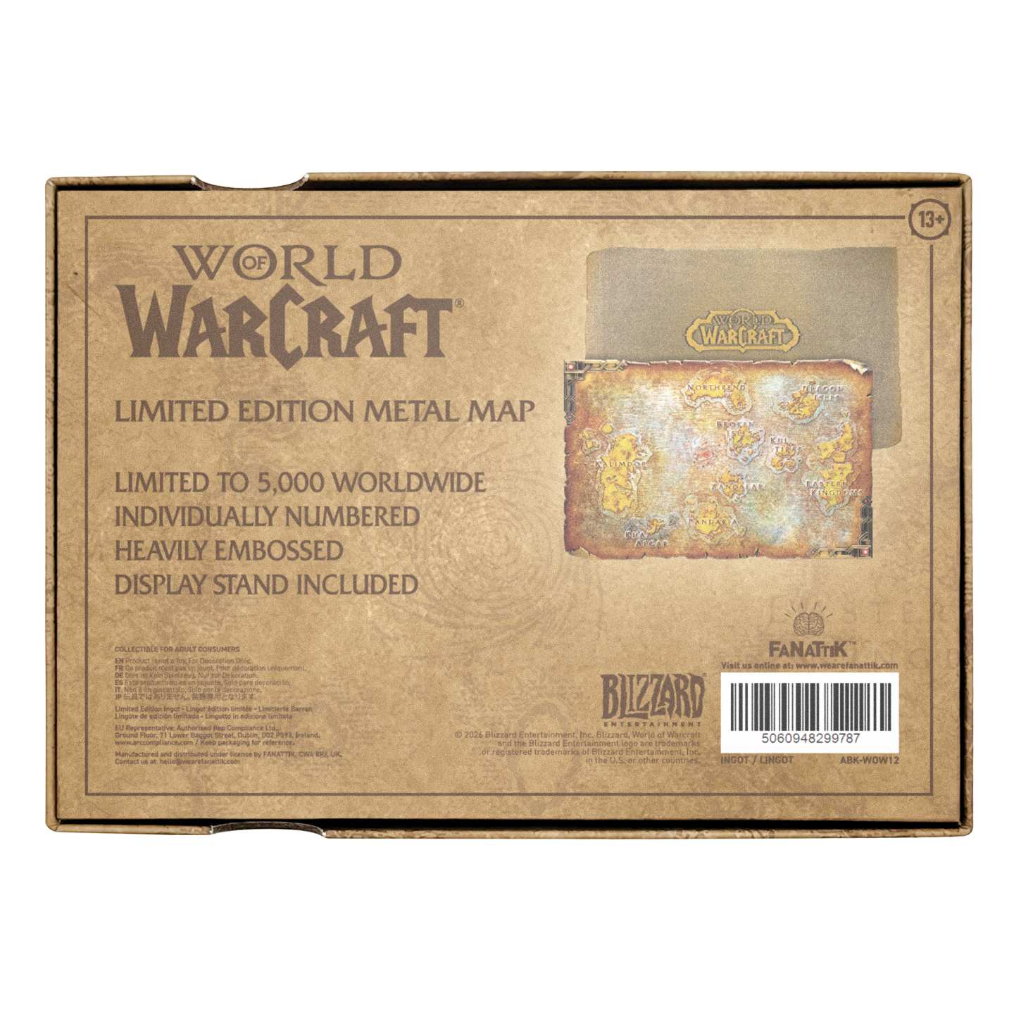 World of Warcraft - Limited Edition Metal Map of Azeroth