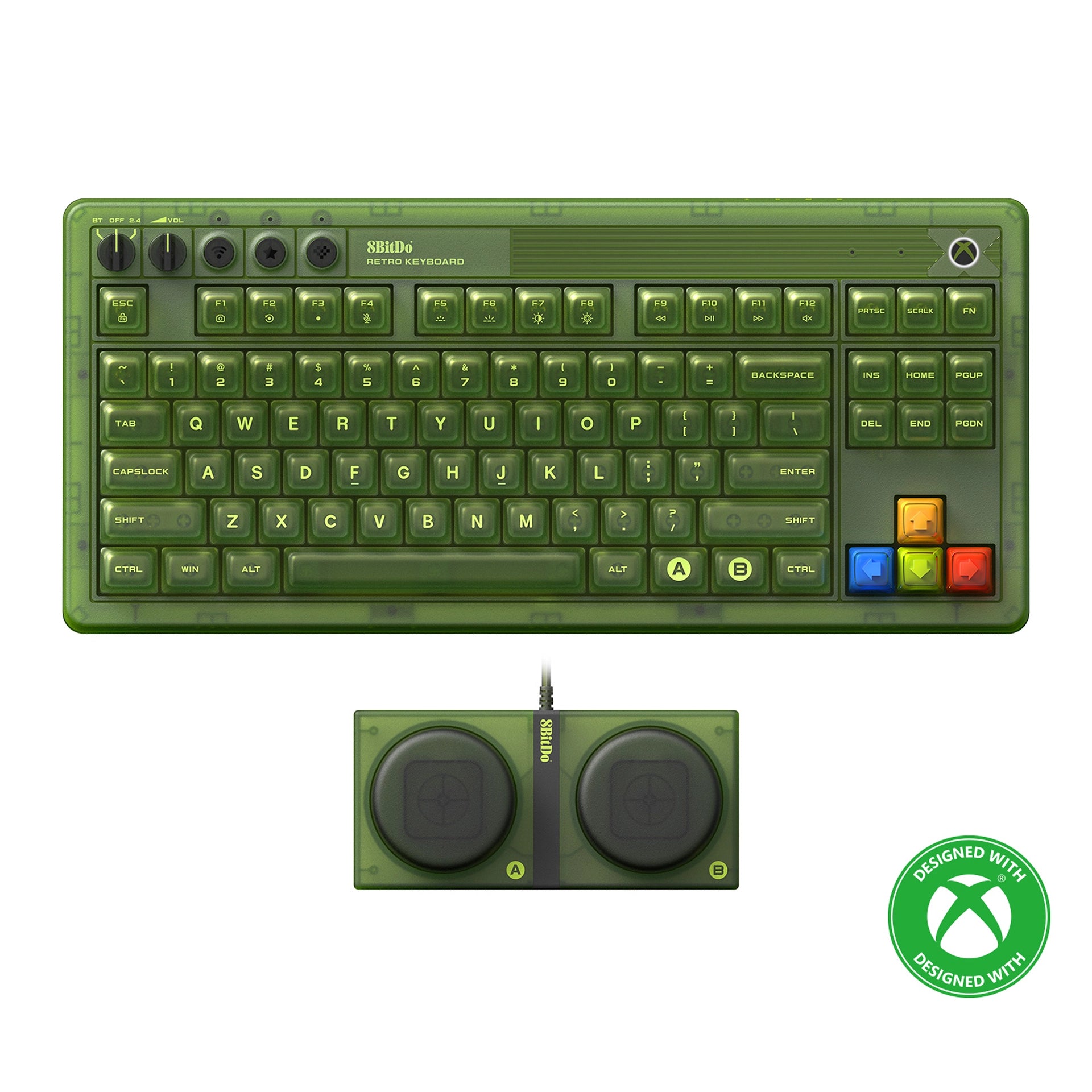 8BitDo Retro 87 Mechanical Keyboard - Xbox Edition