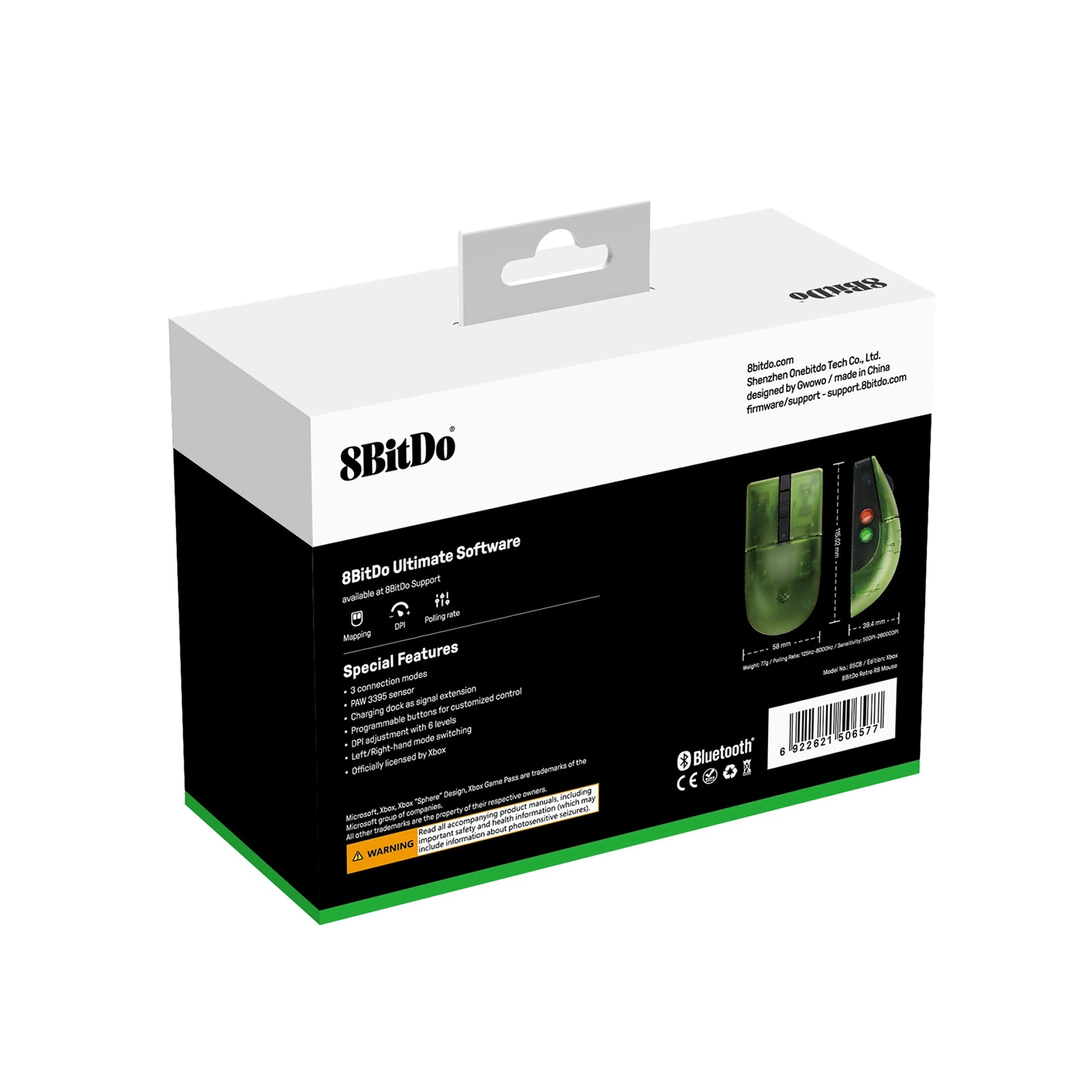8BitDo Retro R8 Mouse - Xbox Edition