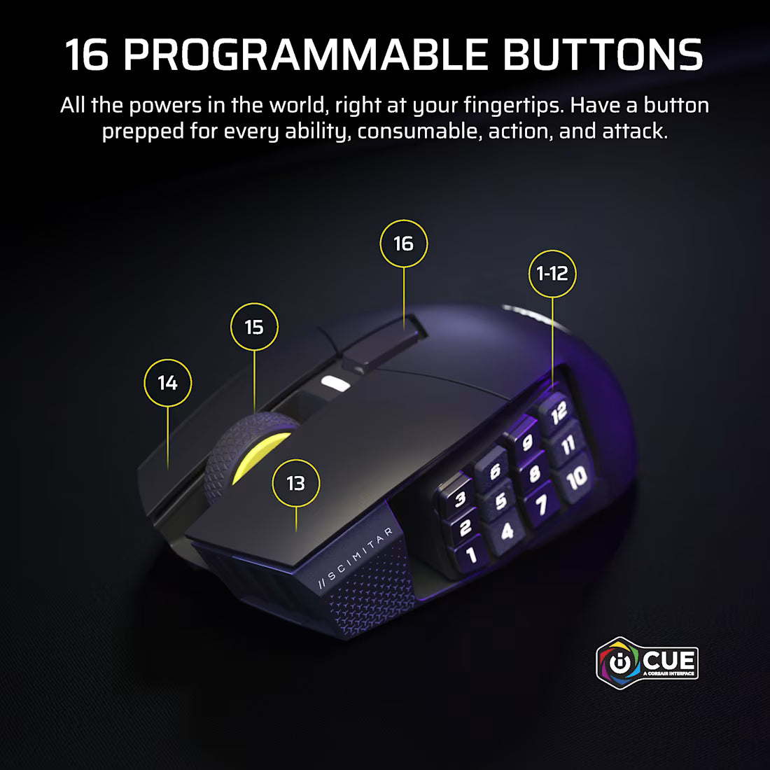 CORSAIR Scimitar Elite Wireless SE MMO Gaming Mouse