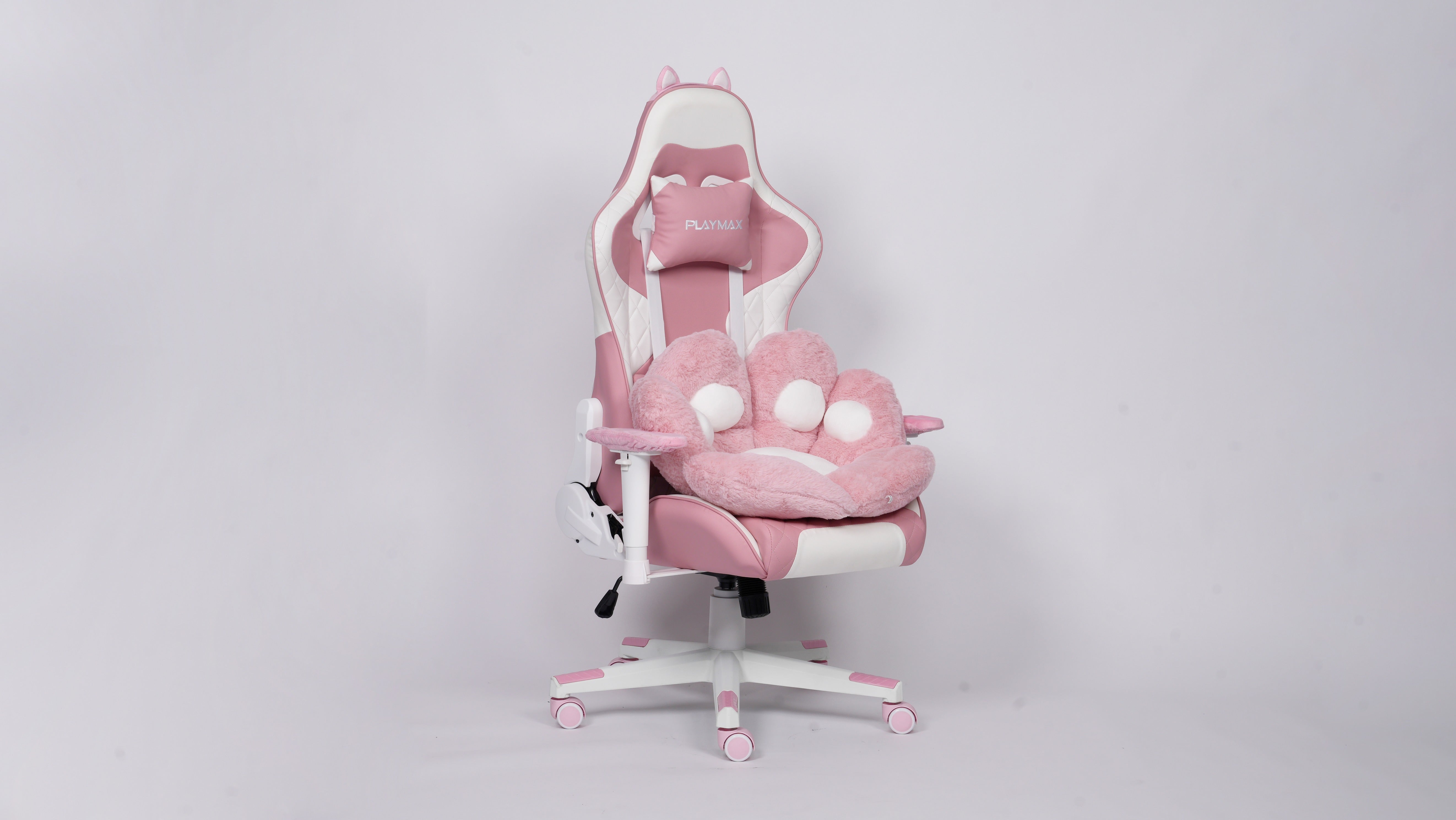 Playmax Studio Cat Gaming Chair - White/Pink