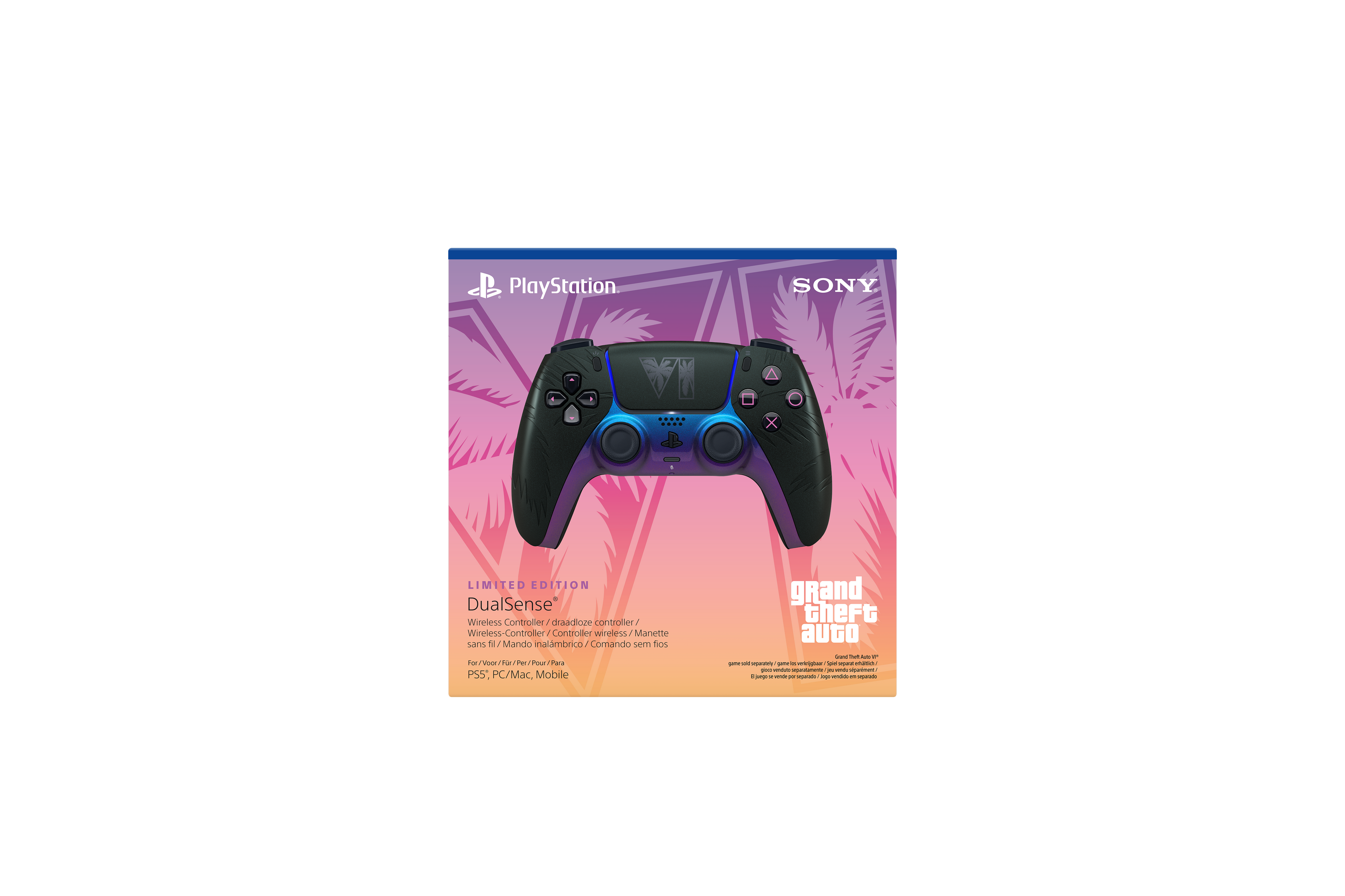 PS5 PlayStation 5 DualSense Wireless Controller: Grand Theft Auto VI - Black Limited Edition