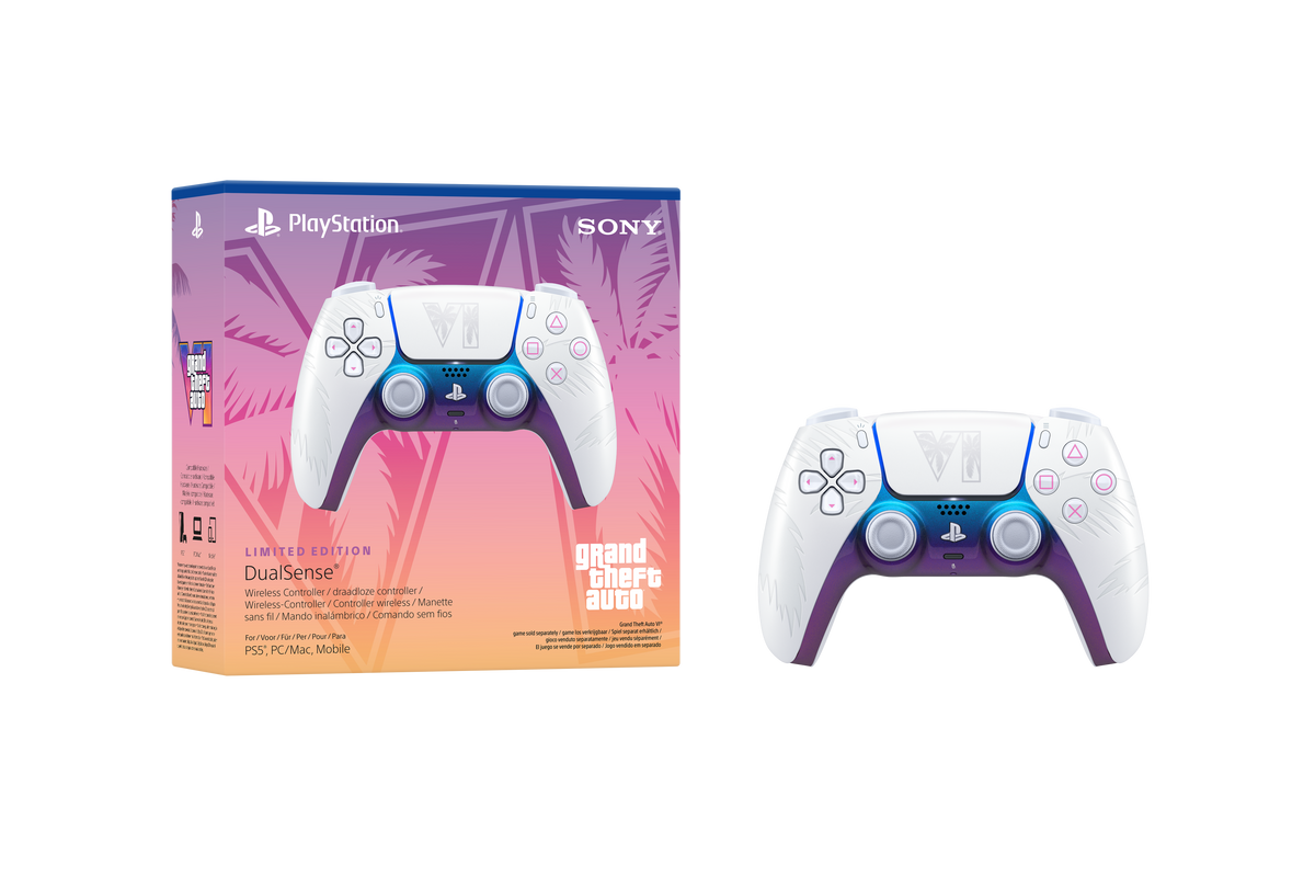 PS5 PlayStation 5 DualSense Wireless Controller: Grand Theft Auto VI - White Limited Edition
