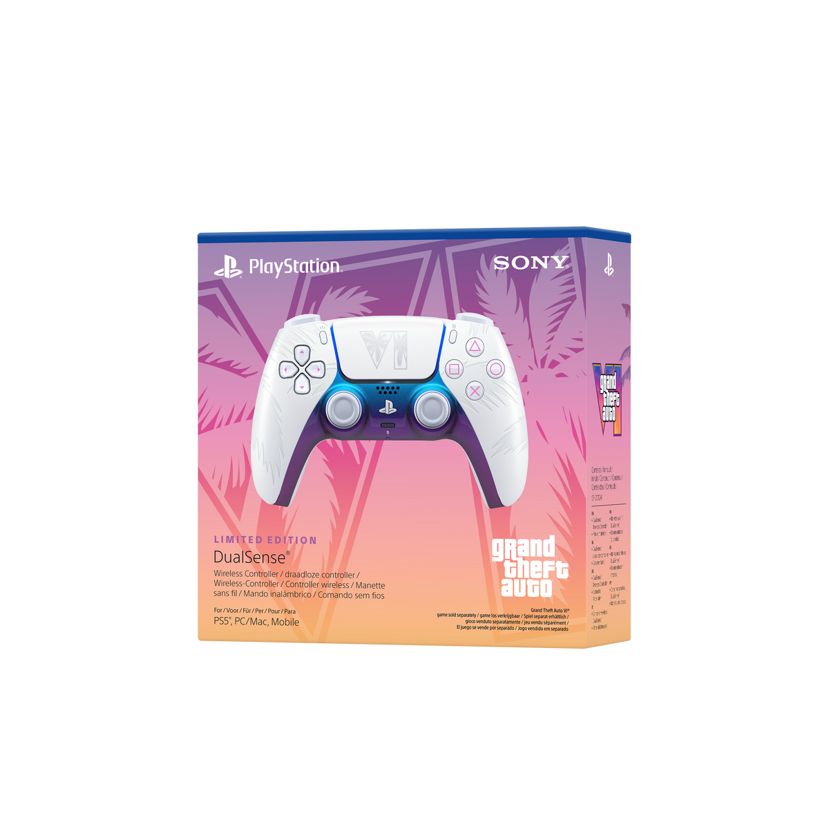 PS5 PlayStation 5 DualSense Wireless Controller: Grand Theft Auto VI - White Limited Edition