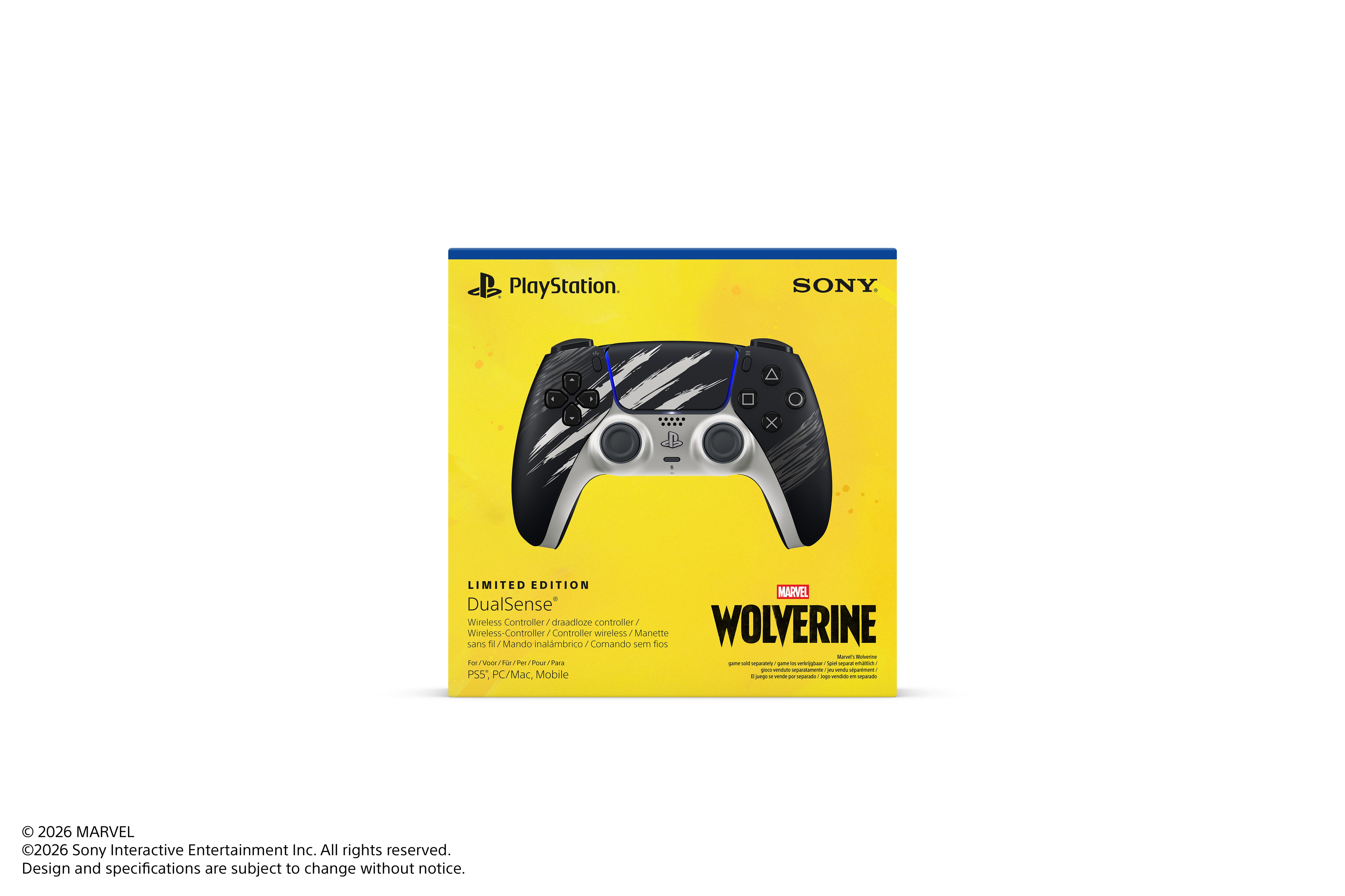 PS5 PlayStation 5 DualSense Wireless Controller - Marvel’s Wolverine Adamantium Limited Edition