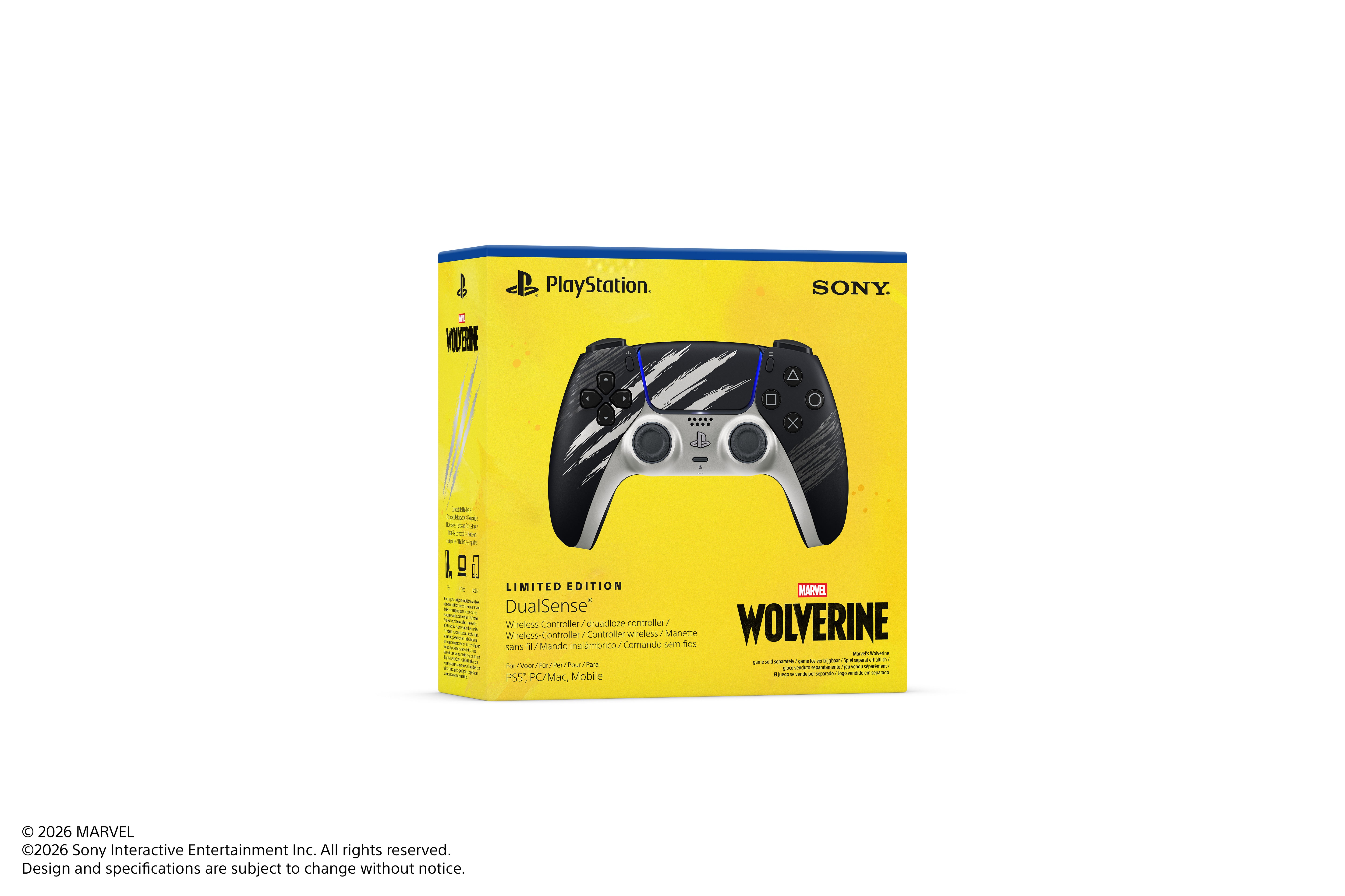 PS5 PlayStation 5 DualSense Wireless Controller - Marvel’s Wolverine Adamantium Limited Edition