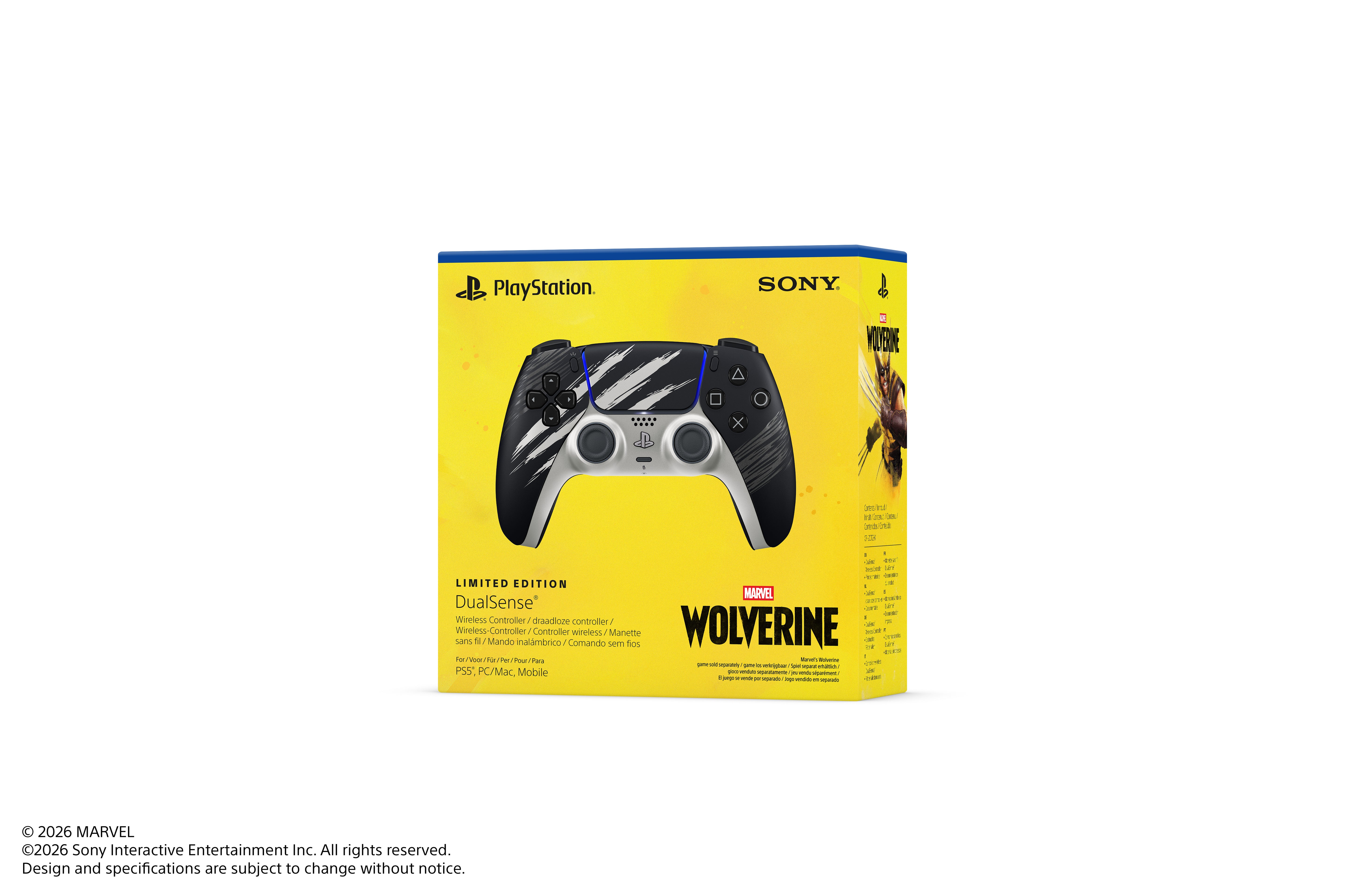 PS5 PlayStation 5 DualSense Wireless Controller - Marvel’s Wolverine Adamantium Limited Edition