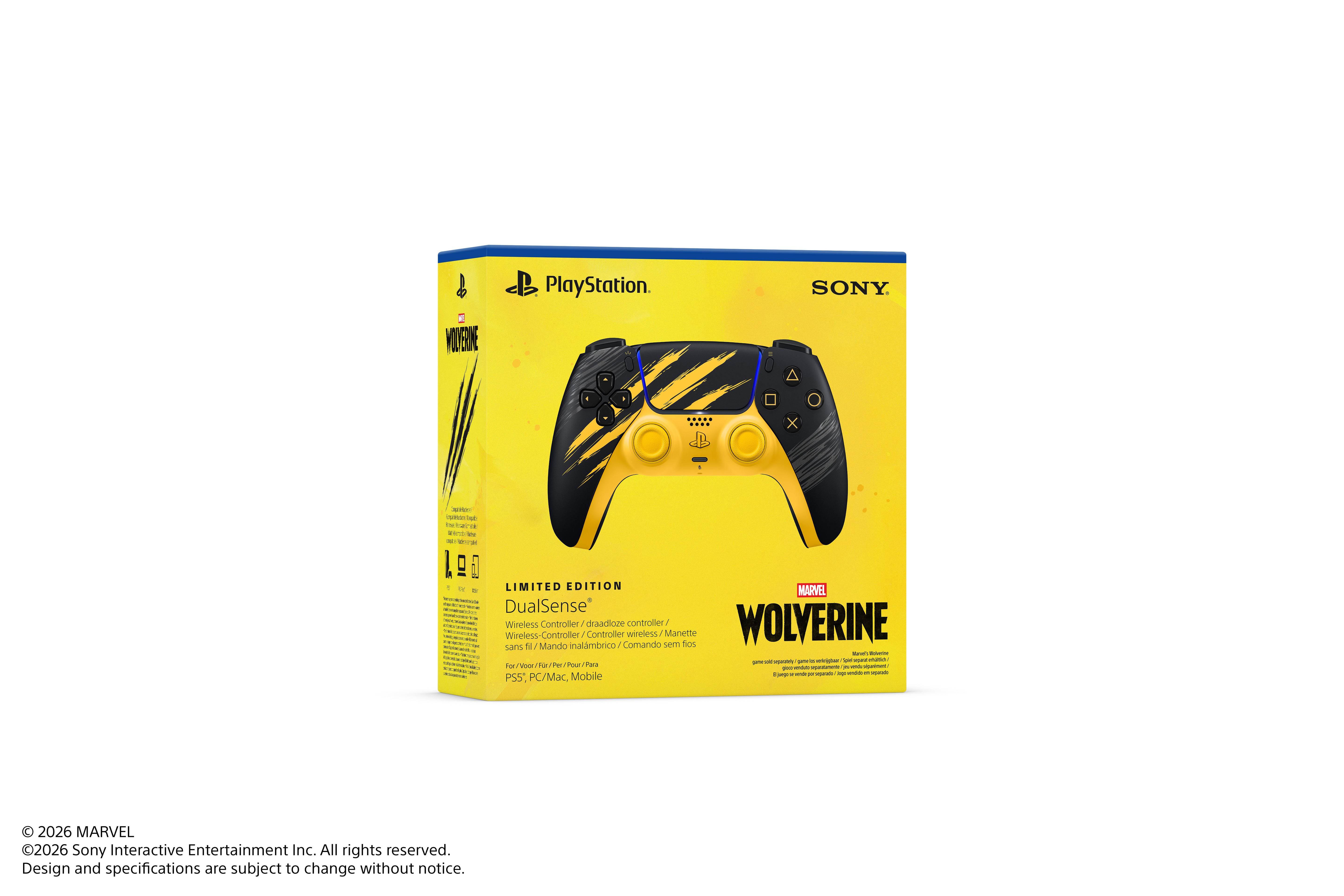 PS5 PlayStation 5 DualSense Wireless Controller - Marvel’s Wolverine Battle Yellow Limited Edition