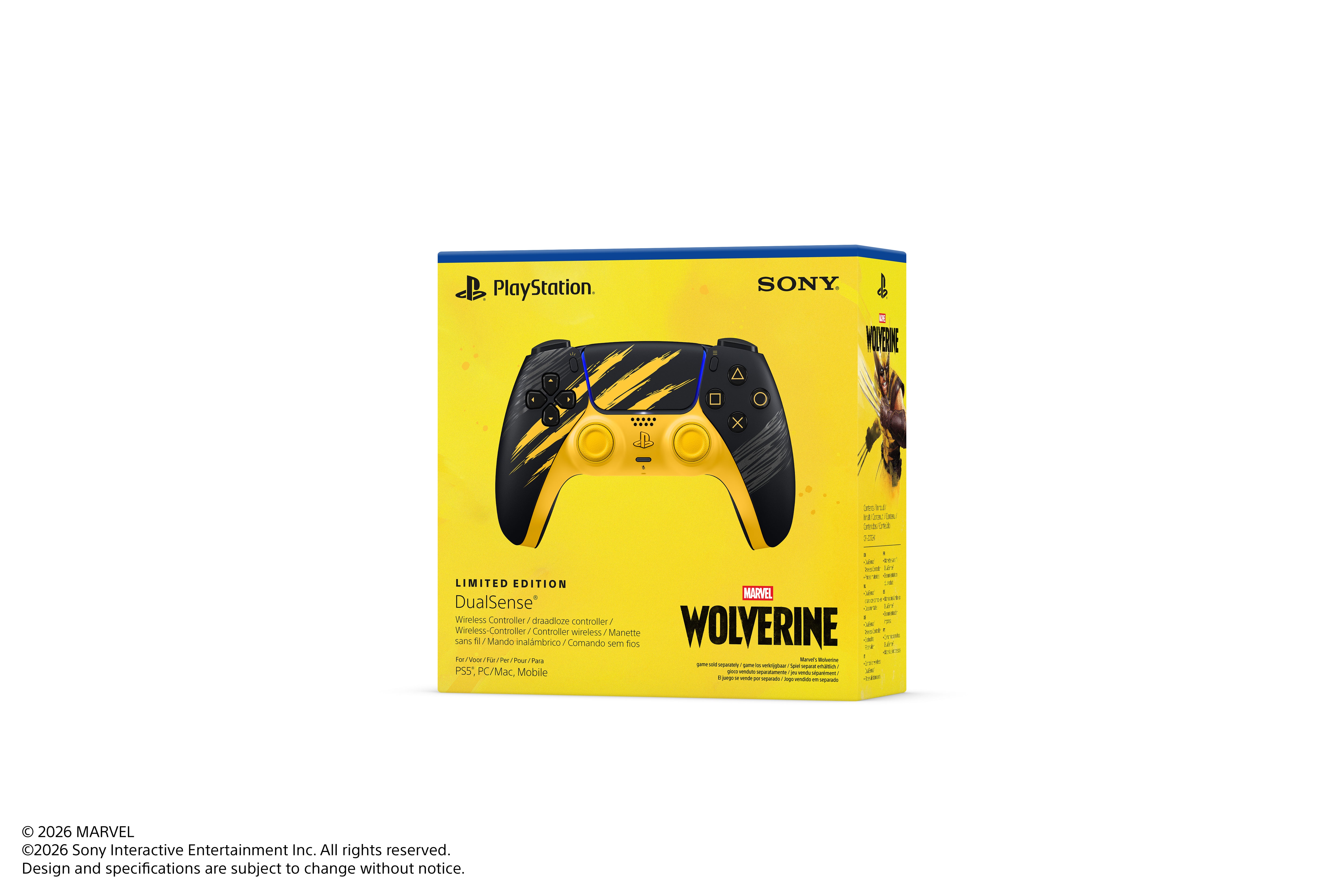 PS5 PlayStation 5 DualSense Wireless Controller - Marvel’s Wolverine Battle Yellow Limited Edition