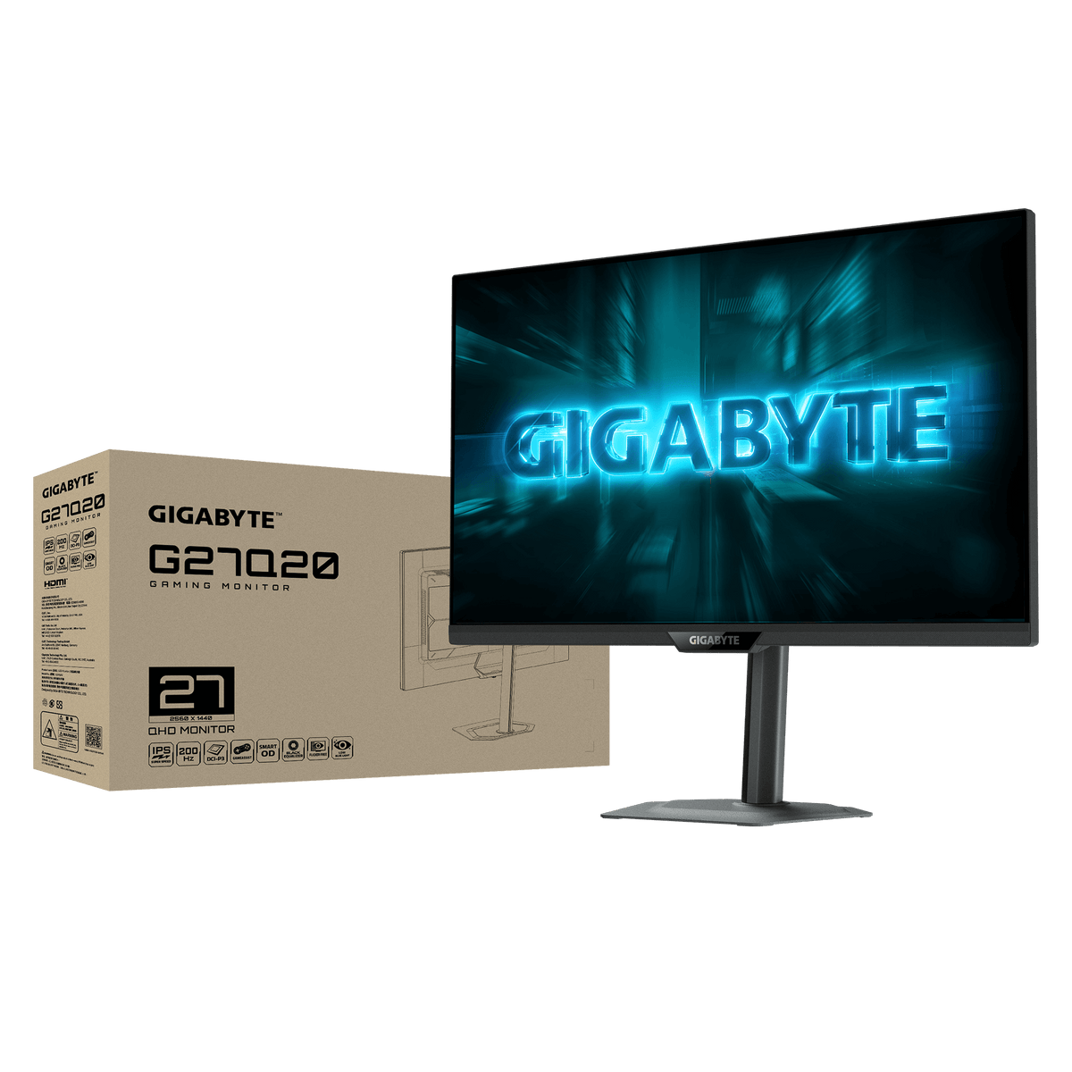 GIGABYTE G27Q20 27" Gaming Monitor QHD 200Hz SS IPS 2560 x 1440 2xHDMI