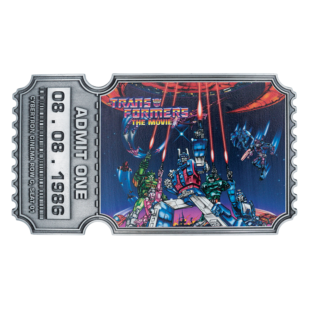Transformers: The Movie - 40th Anniversary Limited Edition Metal Replica Movie Ticket