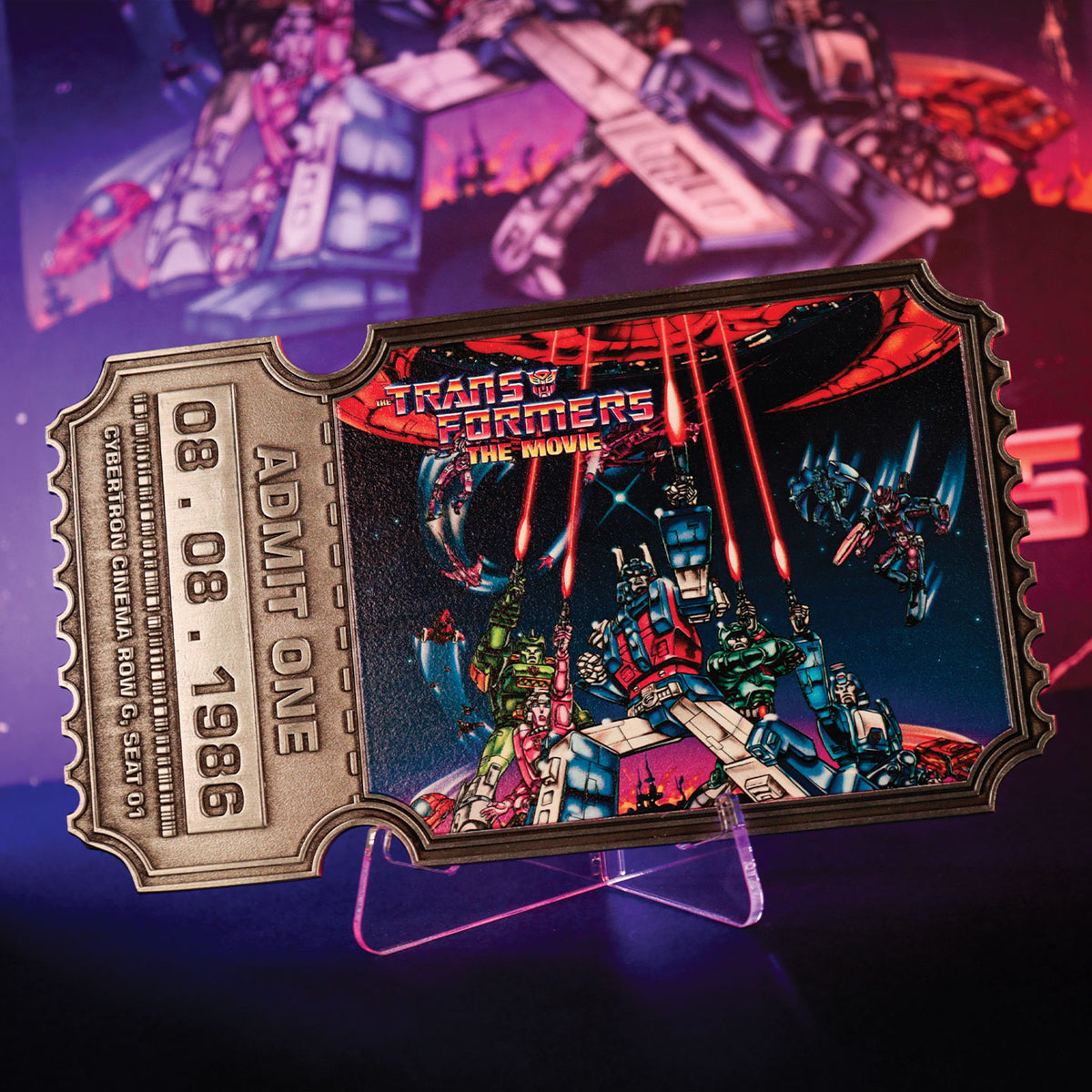 Transformers: The Movie - 40th Anniversary Limited Edition Metal Replica Movie Ticket