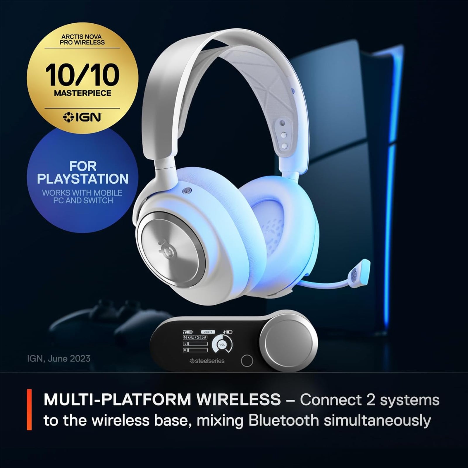 SteelSeries Arctis Nova Pro Wireless Gaming Headset - White