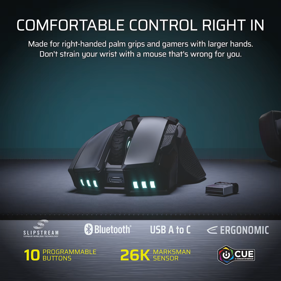 CORSAIR Ironclaw Wireless SE RGB LED 26000 DPI Optical Gaming Mouse