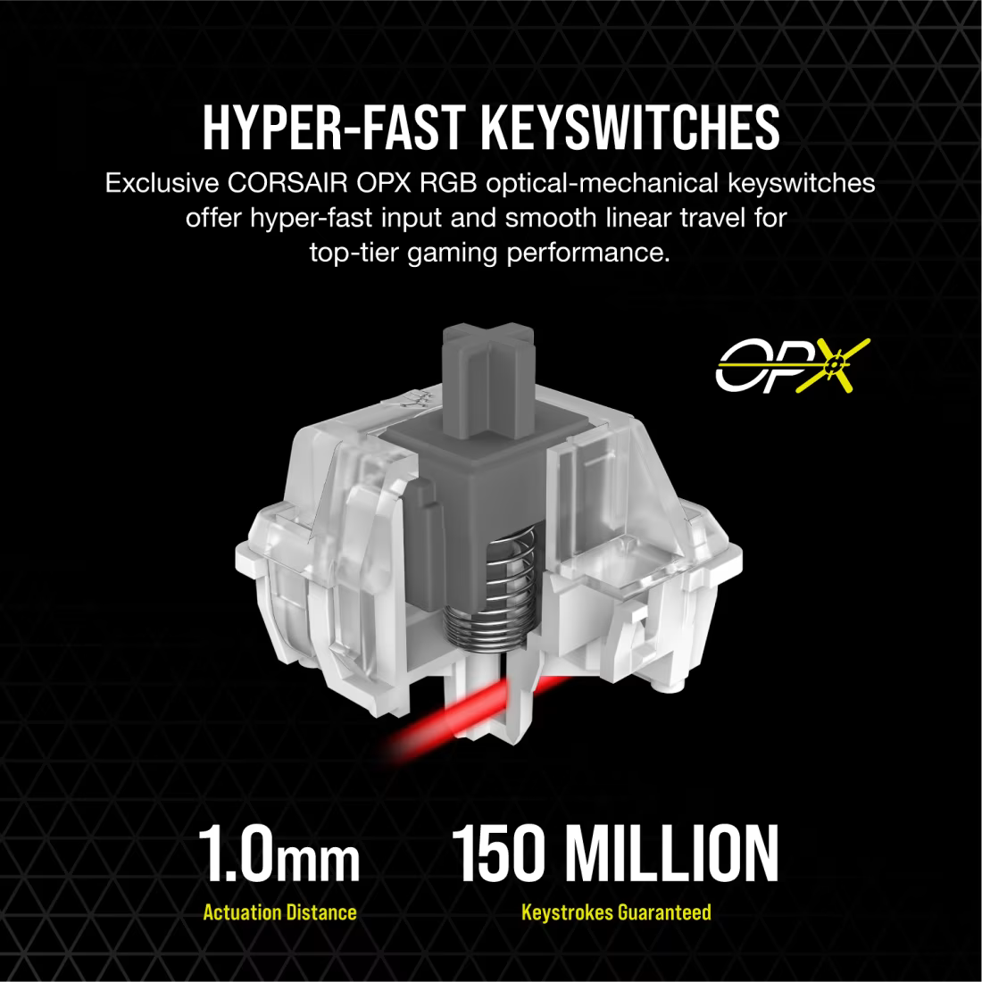 CORSAIR K100 RGB Optical-Mechanical Gaming Keyboard - OPX Rapidfire