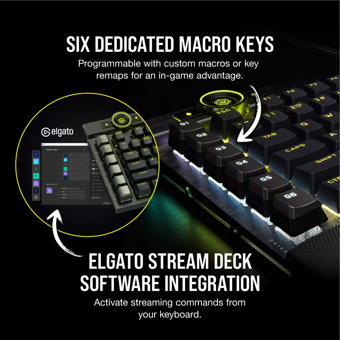CORSAIR K100 RGB Optical-Mechanical Gaming Keyboard - OPX Rapidfire
