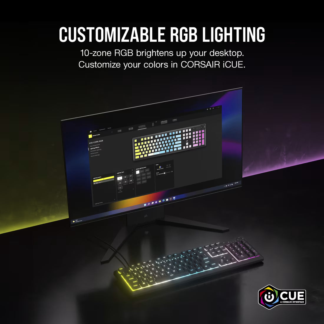CORSAIR K55 Core RGB Gaming Keyboard