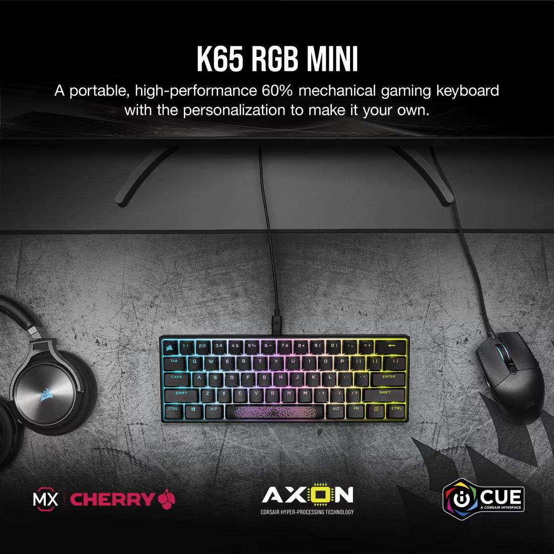 CORSAIR K65 RGB Mini 60% Mechanical Gaming Keyboard