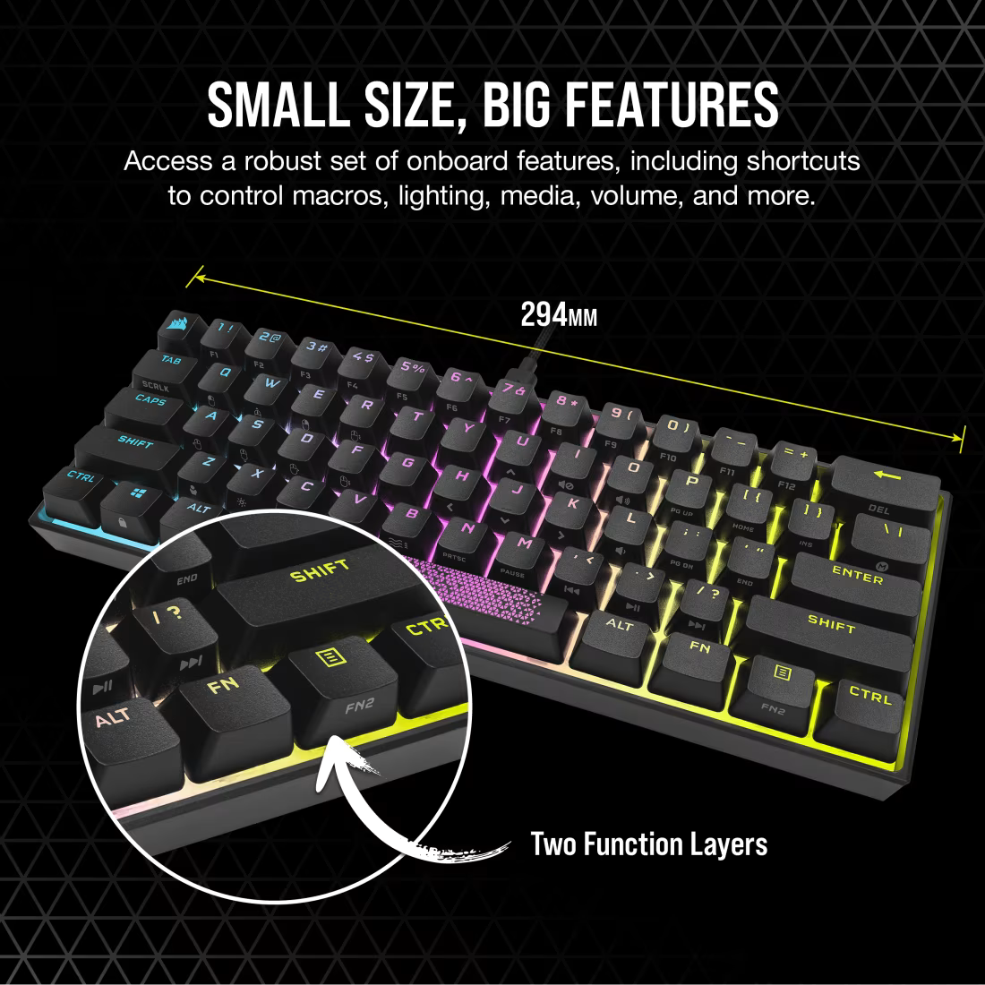 CORSAIR K65 RGB Mini 60% Mechanical Gaming Keyboard