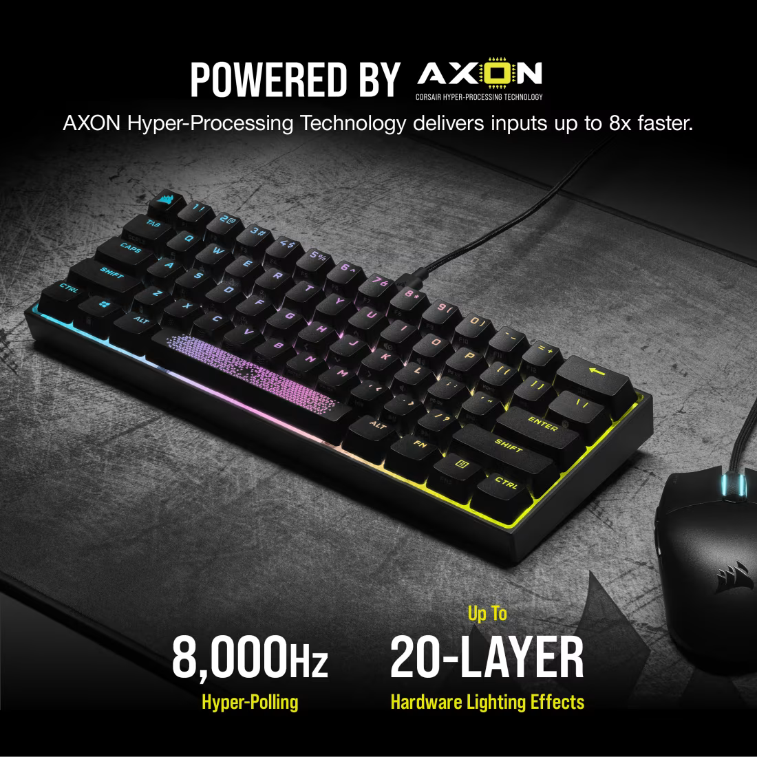 CORSAIR K65 RGB Mini 60% Mechanical Gaming Keyboard