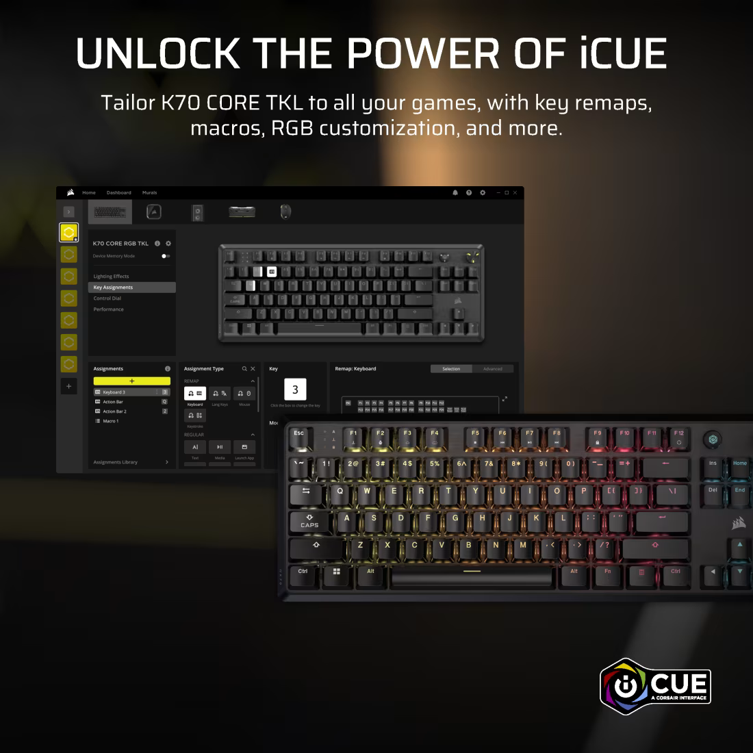CORSAIR K70 Core TKL RGB Mechanical Gaming Keyboard