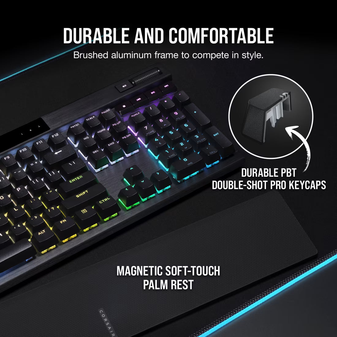 CORSAIR K70 RGB PRO Mechanical Gaming Keyboard - Cherry MX Speed Silver
