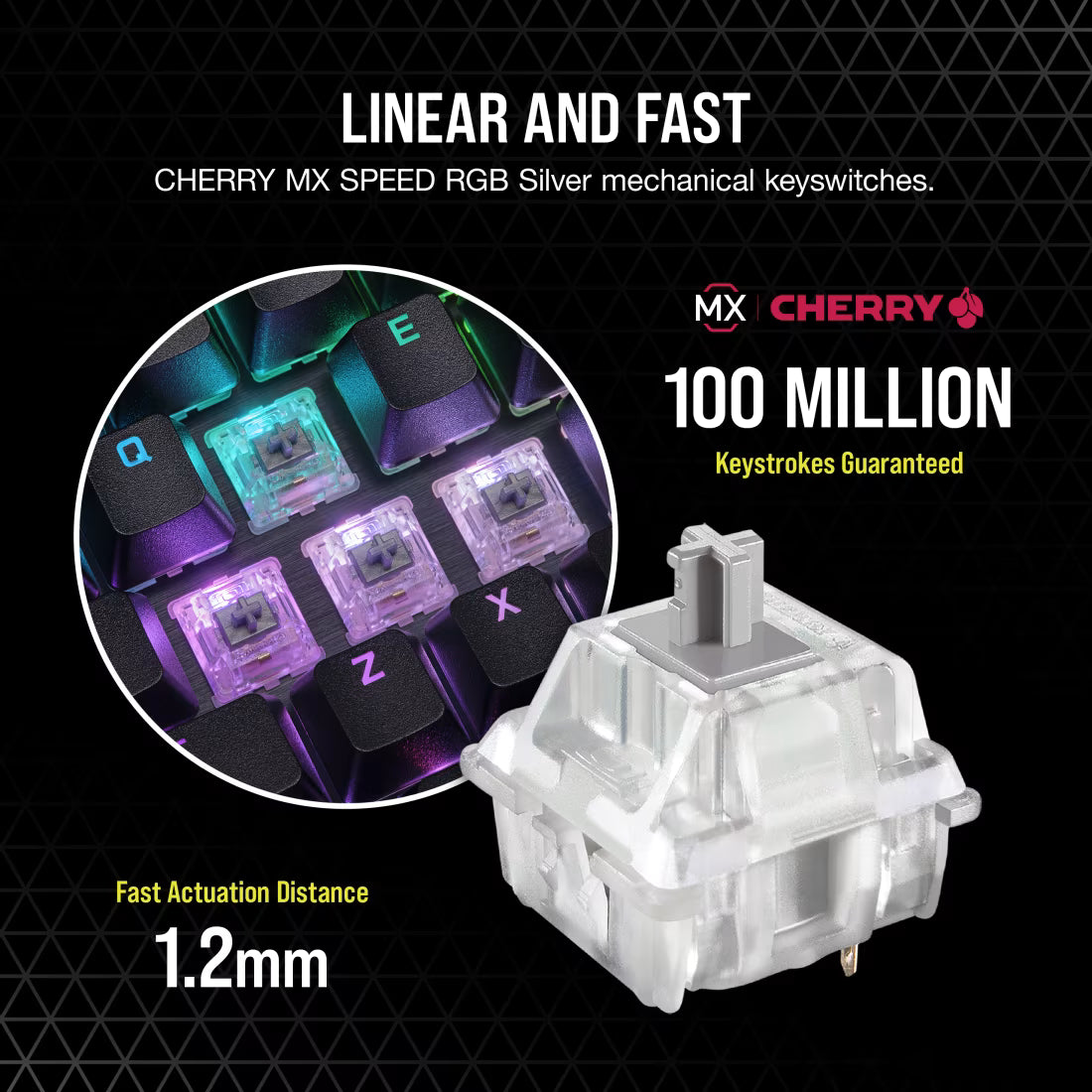 CORSAIR K70 RGB PRO Mechanical Gaming Keyboard - Cherry MX Speed Silver