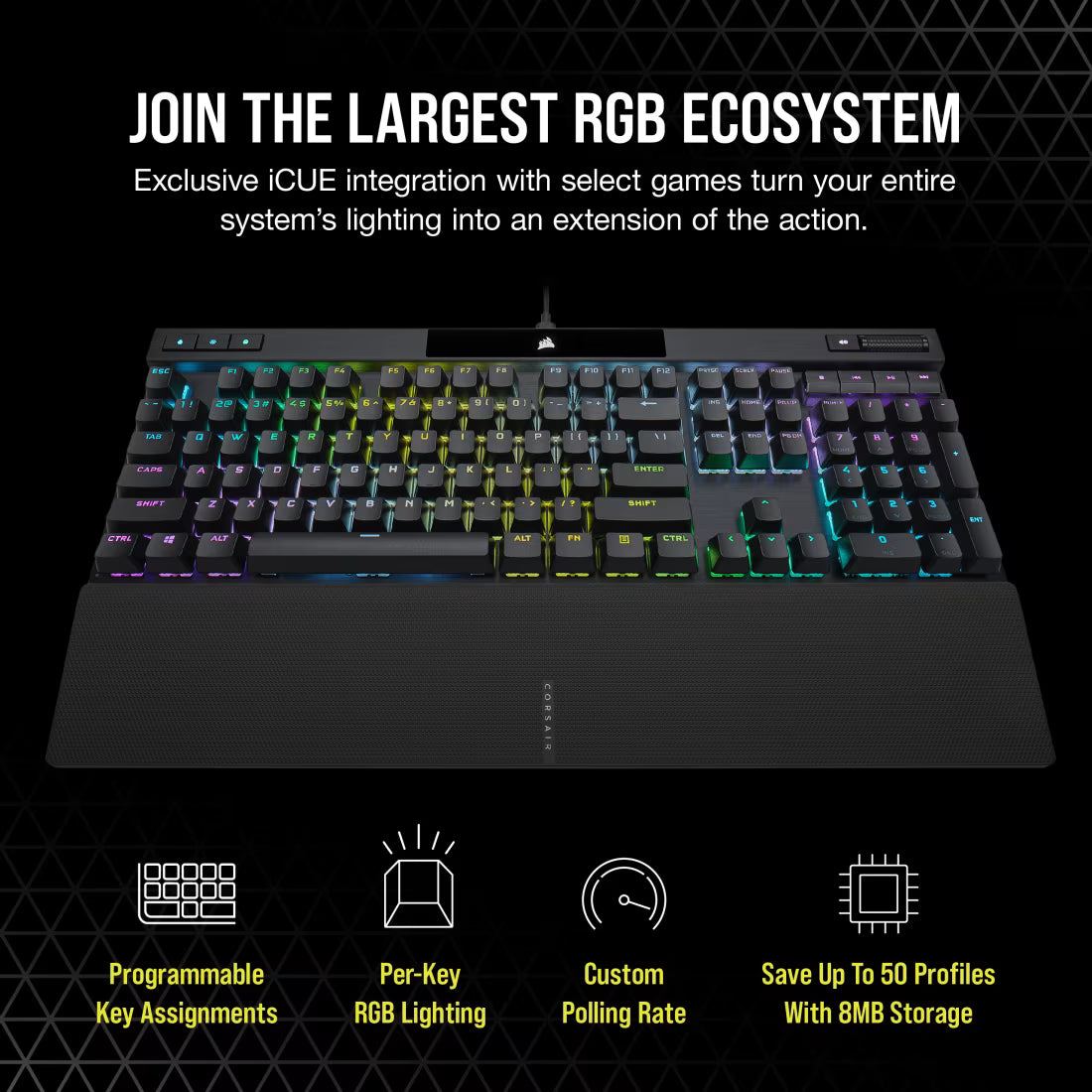CORSAIR K70 RGB PRO Mechanical Gaming Keyboard - Cherry MX Speed Silver